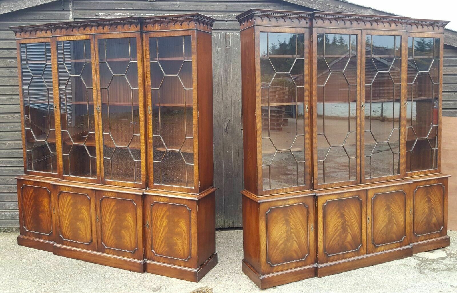 Matching Pair Of Breakfront Library Bookcases photo 3295.0