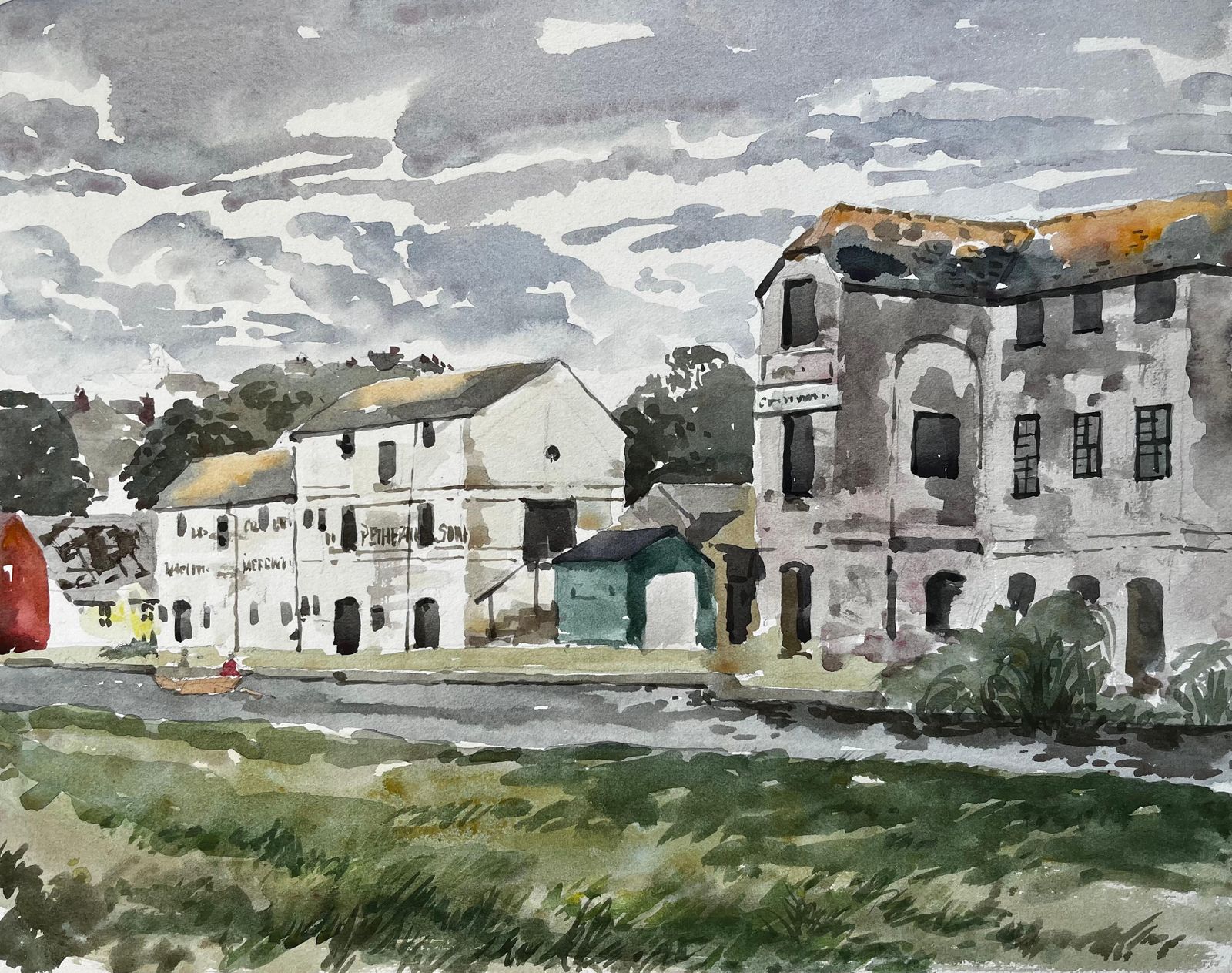 Anthony Herberthistoric Canal Warehouses And Reflections In Bude Canal In Cornwall 19781978