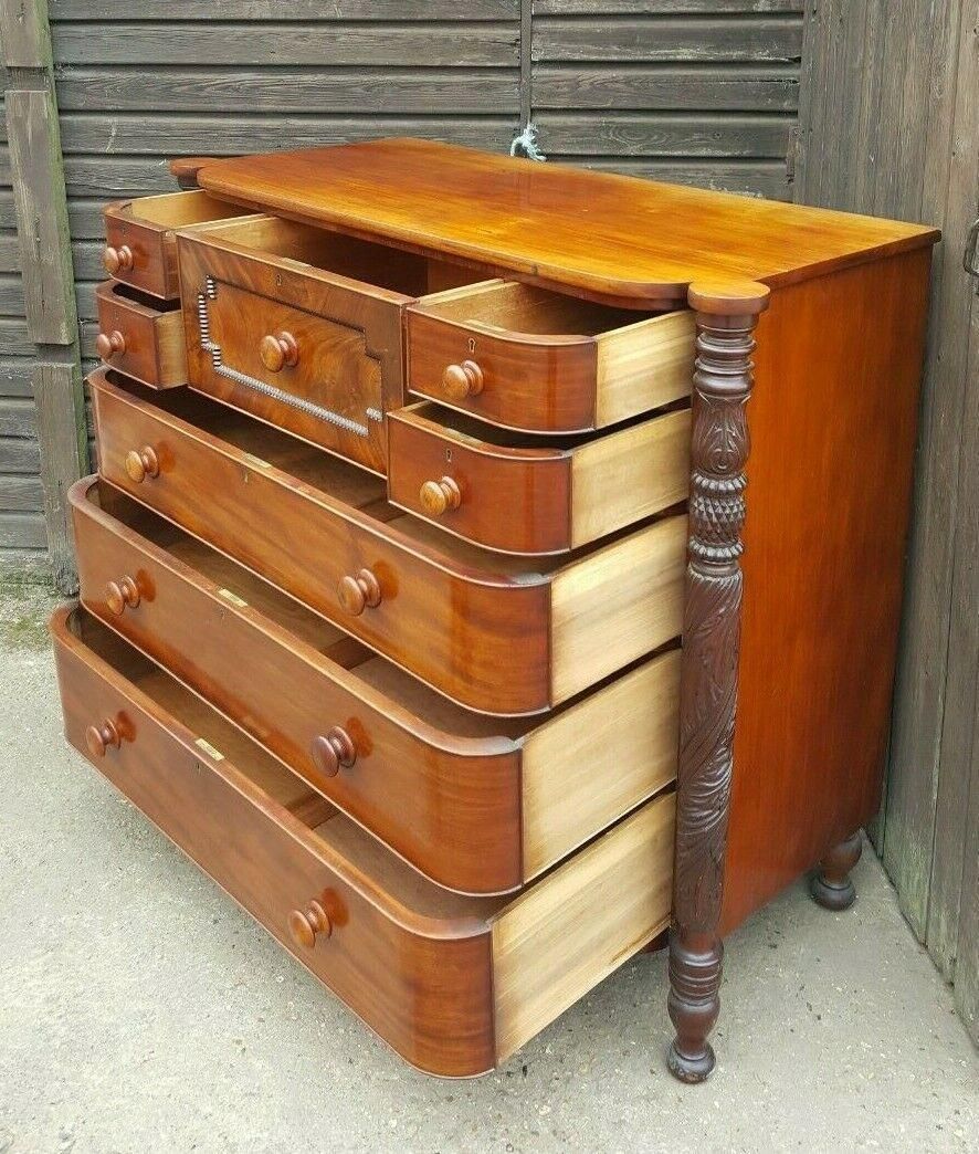 Superb Quality Victorian Mahogany Chest Of Drawers Attributed To Samuel Mcintire photo Furniture