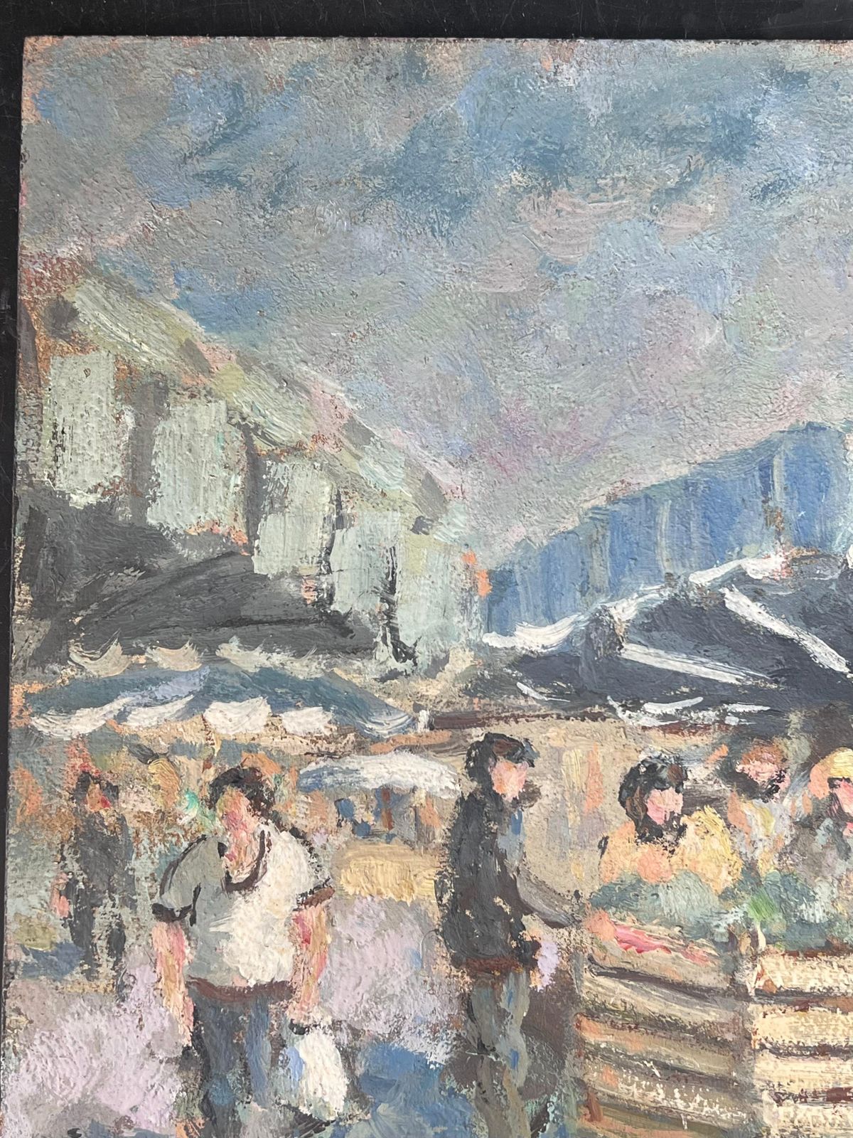 Fanch Lelfigures At A Summers Days Fruit Market French Oil Painting photo Art