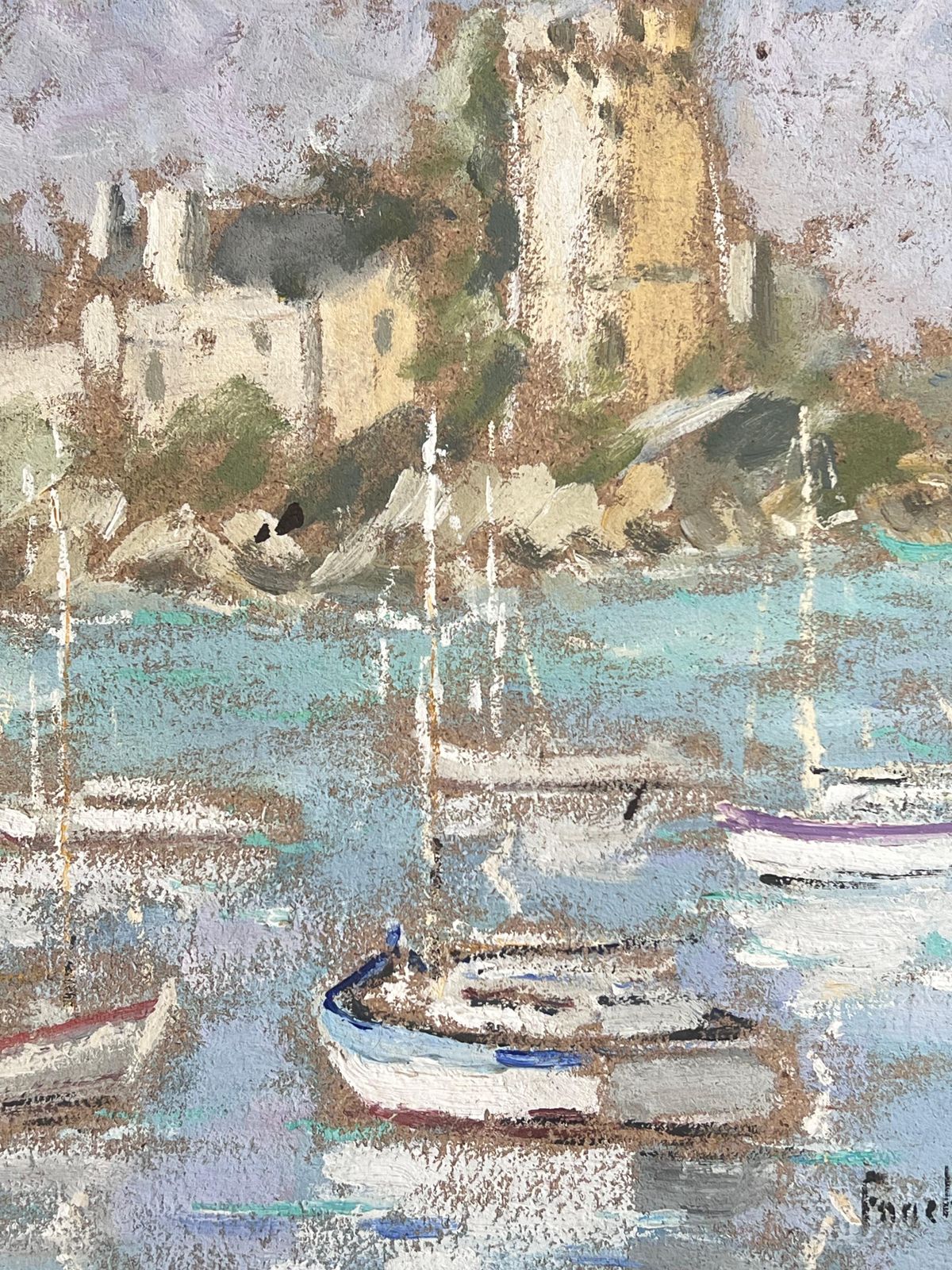 Fanch Lelstill Fishing Harbour Of Montauban France  Impressionist French Oil Painting photo 410.0