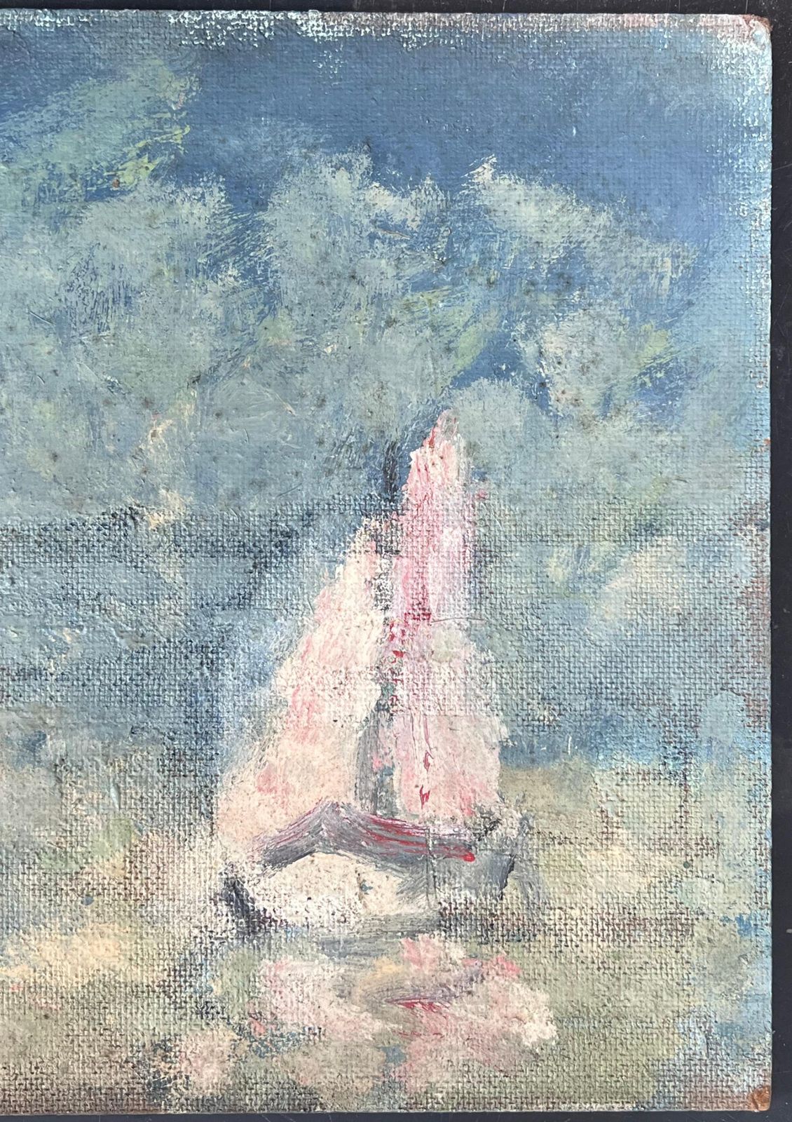 Fanch Lelwhite Sailing Boats In Summer Blue Cloudy Seas Impressionist French Oil Painting photo for sale