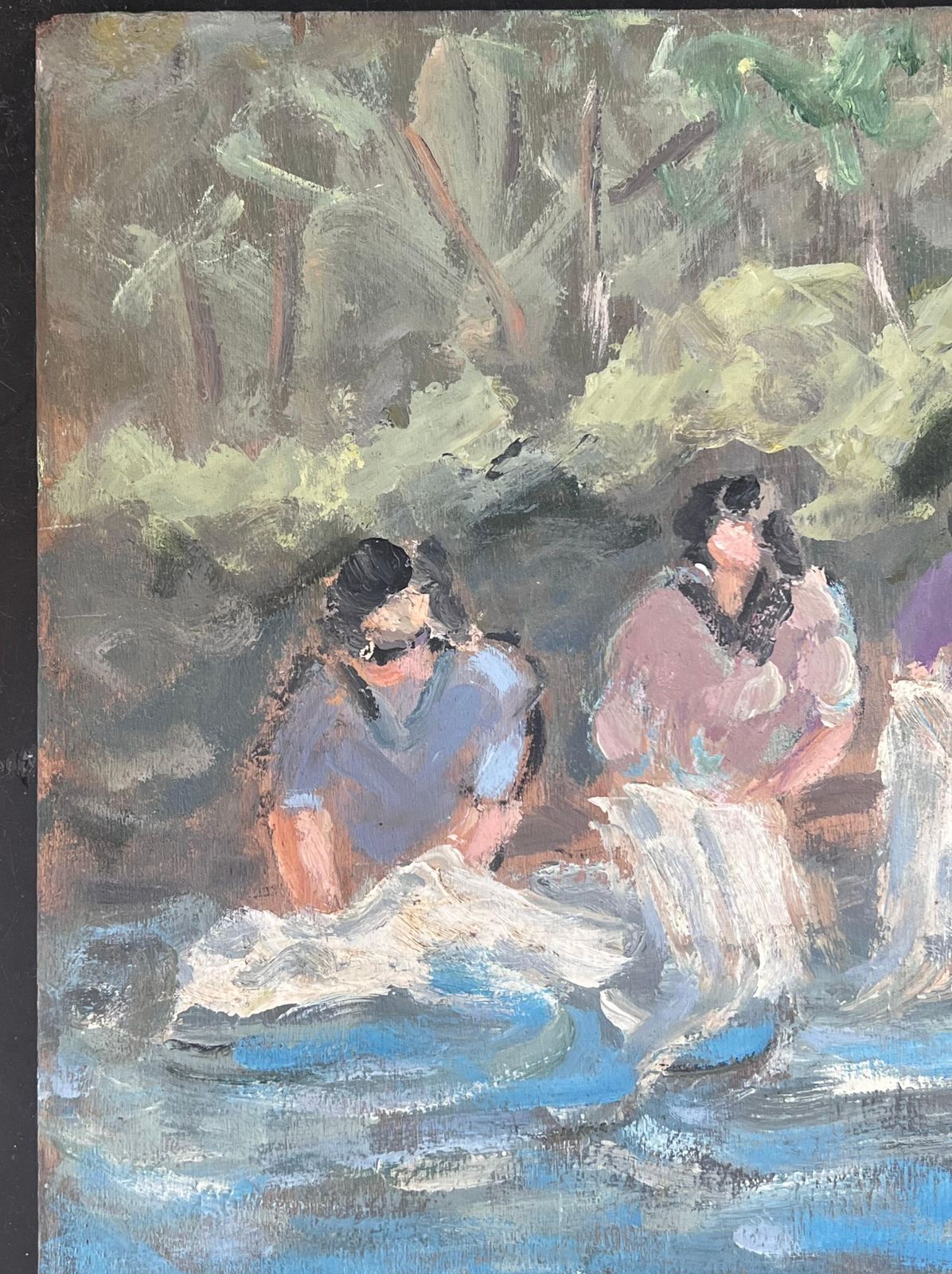 Fanch Lelmaids Washing The Clothes In The Steam French Landscape Oil Painting photo Art