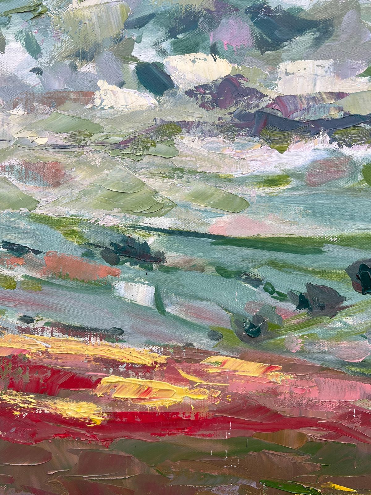 Spanish Artistcontemporary Spanish Oil Vibrant Fields Under Vast Sky Impressionist Landscape1996 photo 794.0
