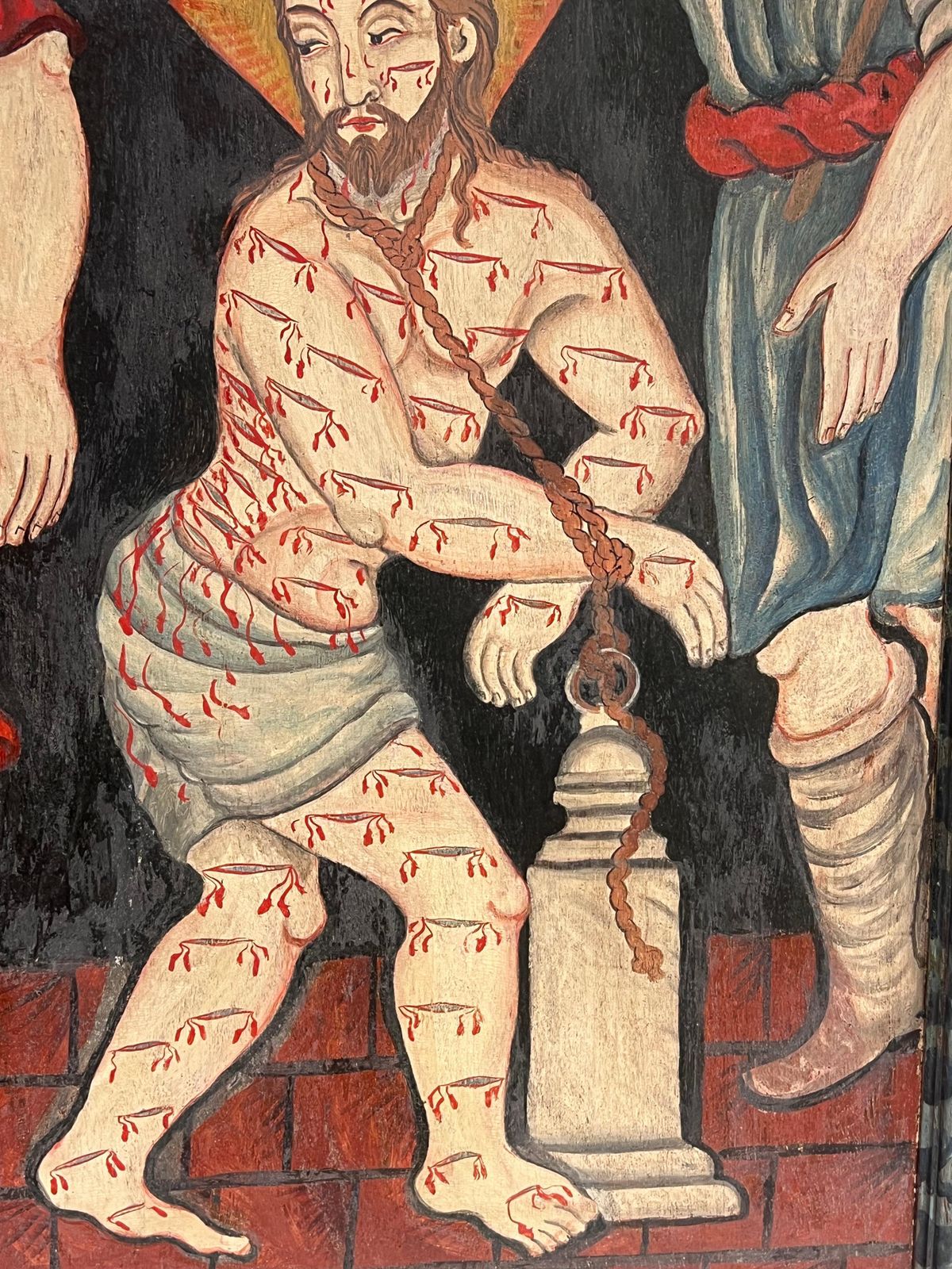 19th Century European Schoolthe Flagellation Of Christ Antique Oil On Wood Panel Painting photo Art
