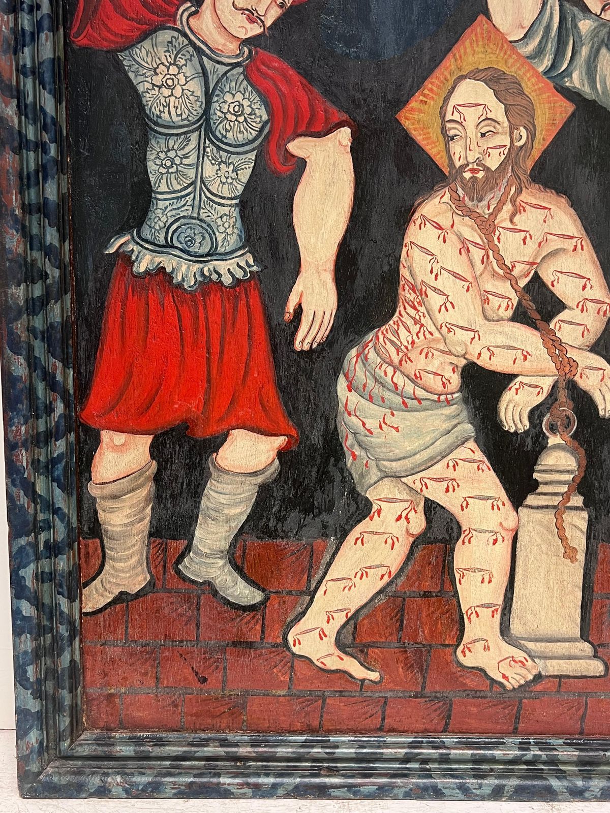 19th Century European Schoolthe Flagellation Of Christ Antique Oil On Wood Panel Painting photo 1764.0