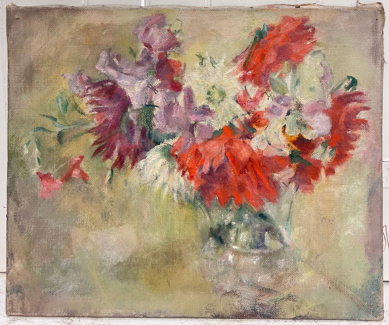Cécile Hertz Eyrolles (1875 1974)1930's French Post Impressionist Oil Beautiful Still Life Natural Flowers1930's photo vinterior