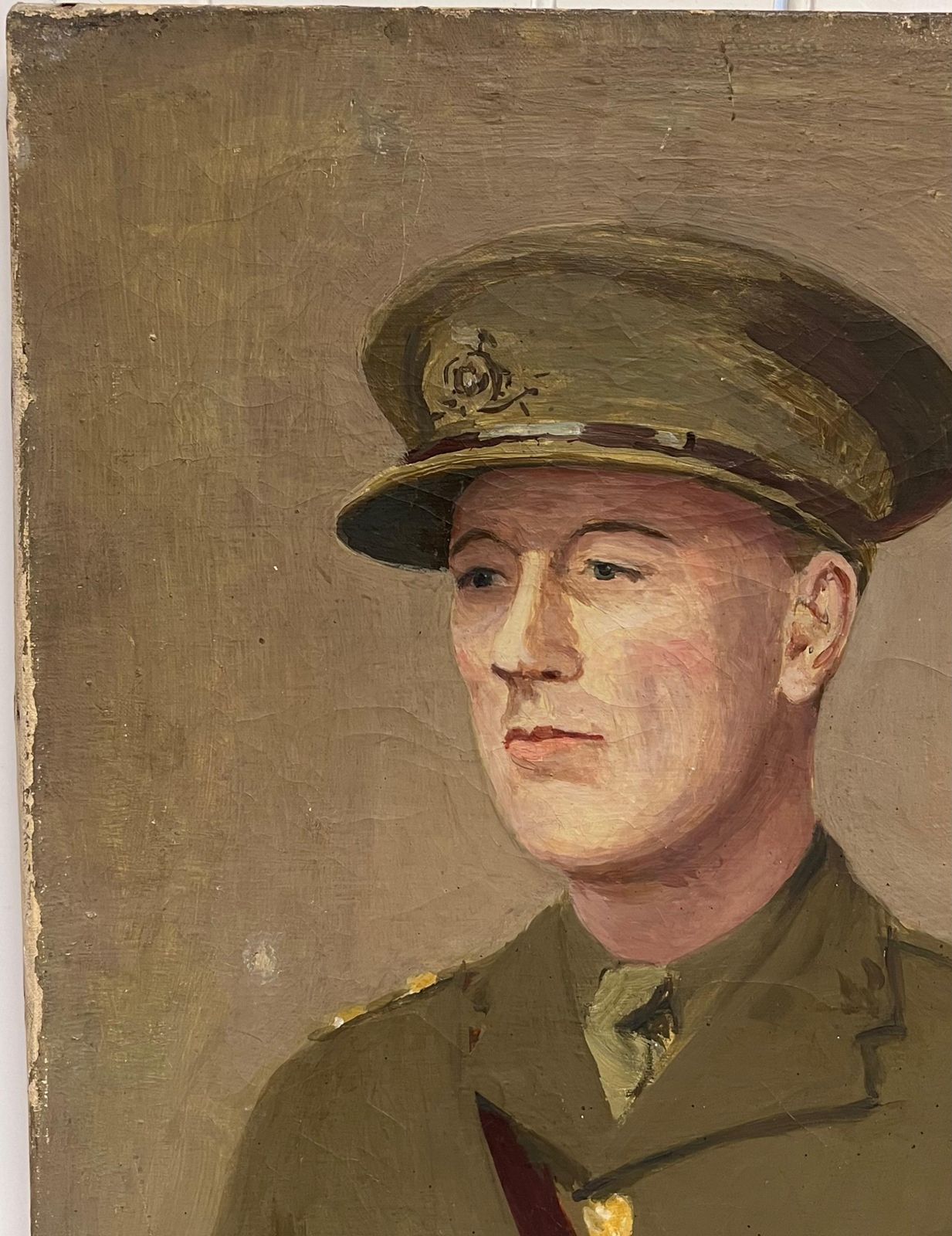 Kathleen Emily Temple Bird (British 1879   1962)portrait Of Ww11 British Army Officer Soldier Antique English Oil Painting photo buy