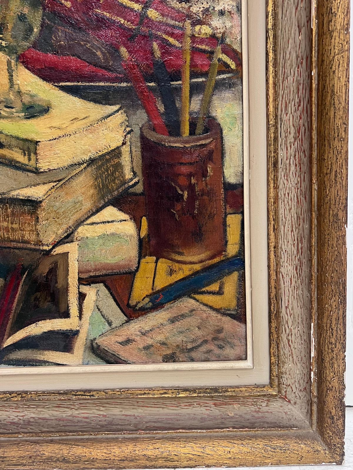 Harry Bloomfield1930's English Impressionist Signed Oil Painting Still Life Thick Impasto Paint1930's photo Art