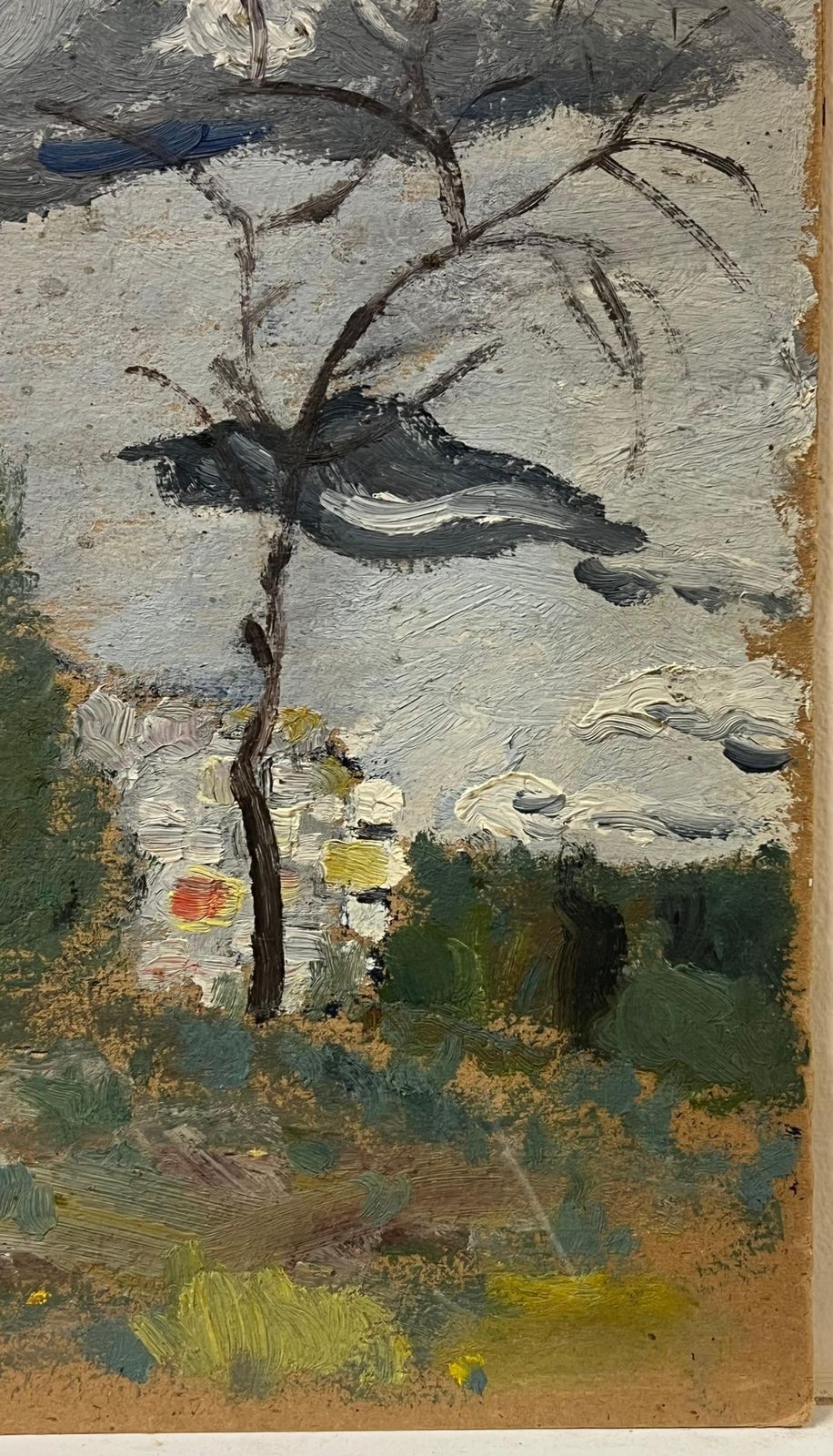 Genevieve Zondervan (1922 2013)mid 20th Century French Oil Painting Moody Landscape With Trees & Overcast Skyc. 1960's photo buy