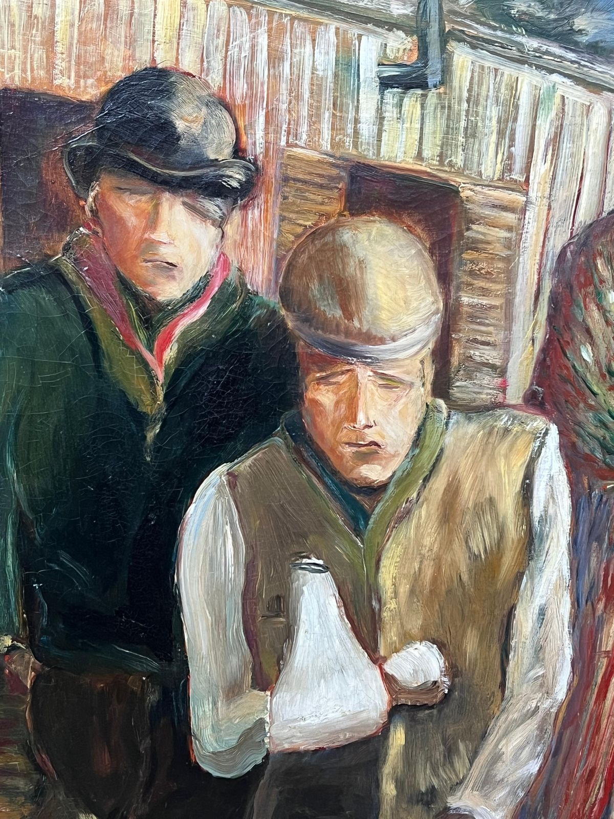 photo furniture Early 20th Century Irish Schoolportrait Of Travellers Outside Caravan Antique Irish Signed Oil Painting1918