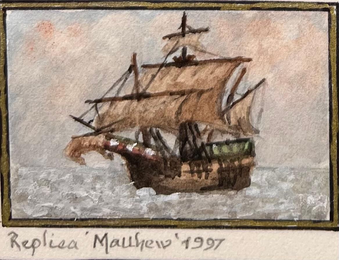 Jack Grunwellet Of Five Miniature Watercolors Of The Matthew And Early Steamships photo vinterior