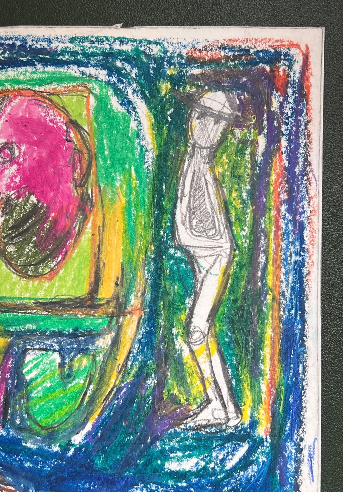 Akos Biro20th Century French Expressionist Wacky Figures In Blue And Green Abstract photo vinterior