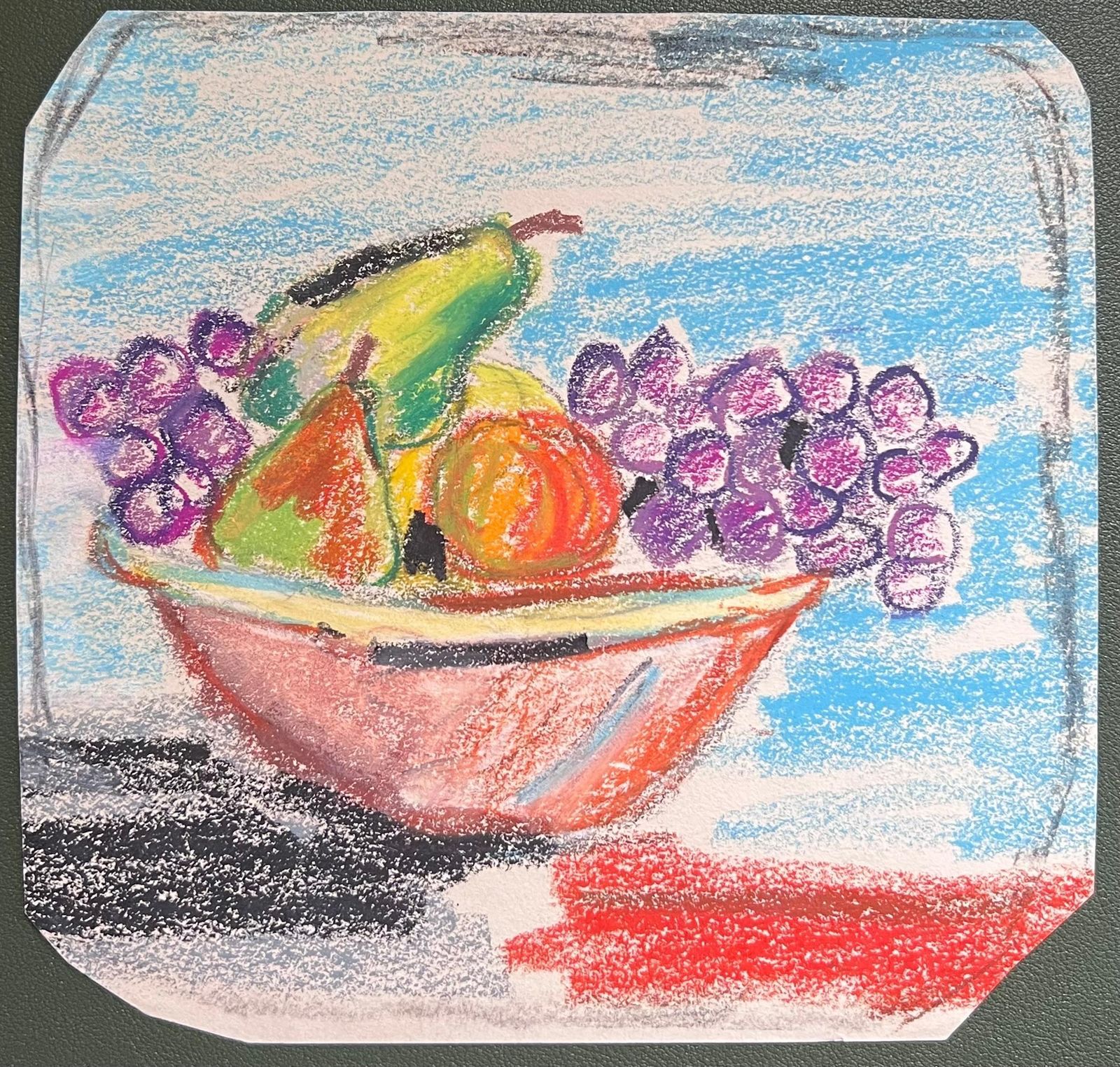 Akos Biro20th Century French Expressionist Bright Still Life Fruit Bowl Grapes And Pears photo furniture