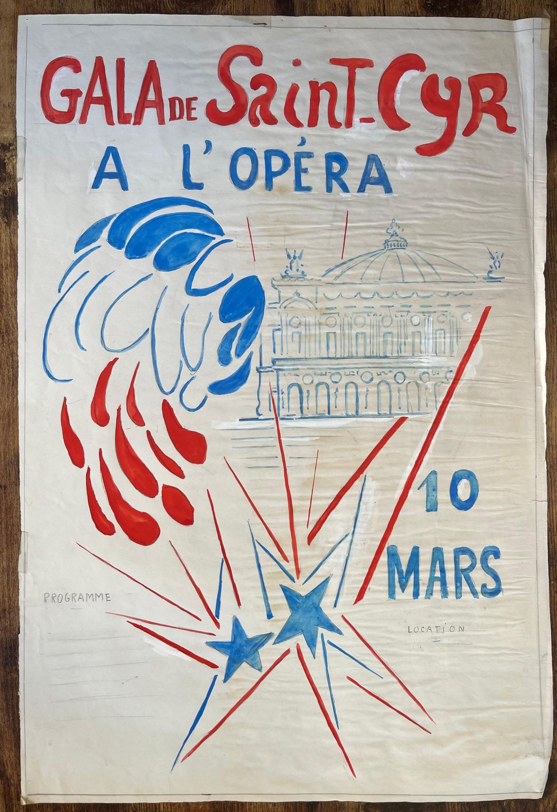 Anne Marie Migette Perardoriginal French Poster Artwork For Gala De Saint Cyr à L’opéra photo furniture