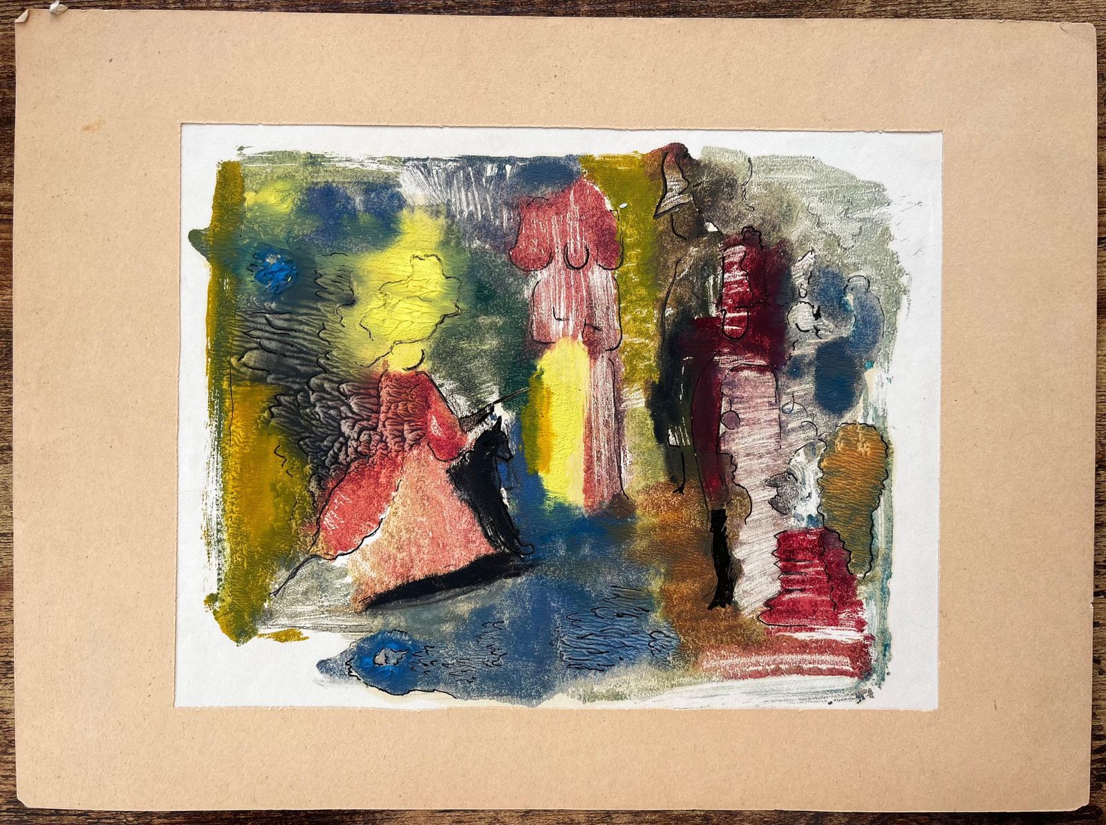 Anne Marie Migette Perardromeo And Juliette Dramatic Abstract Painting In Rich Mixed Media photo furniture