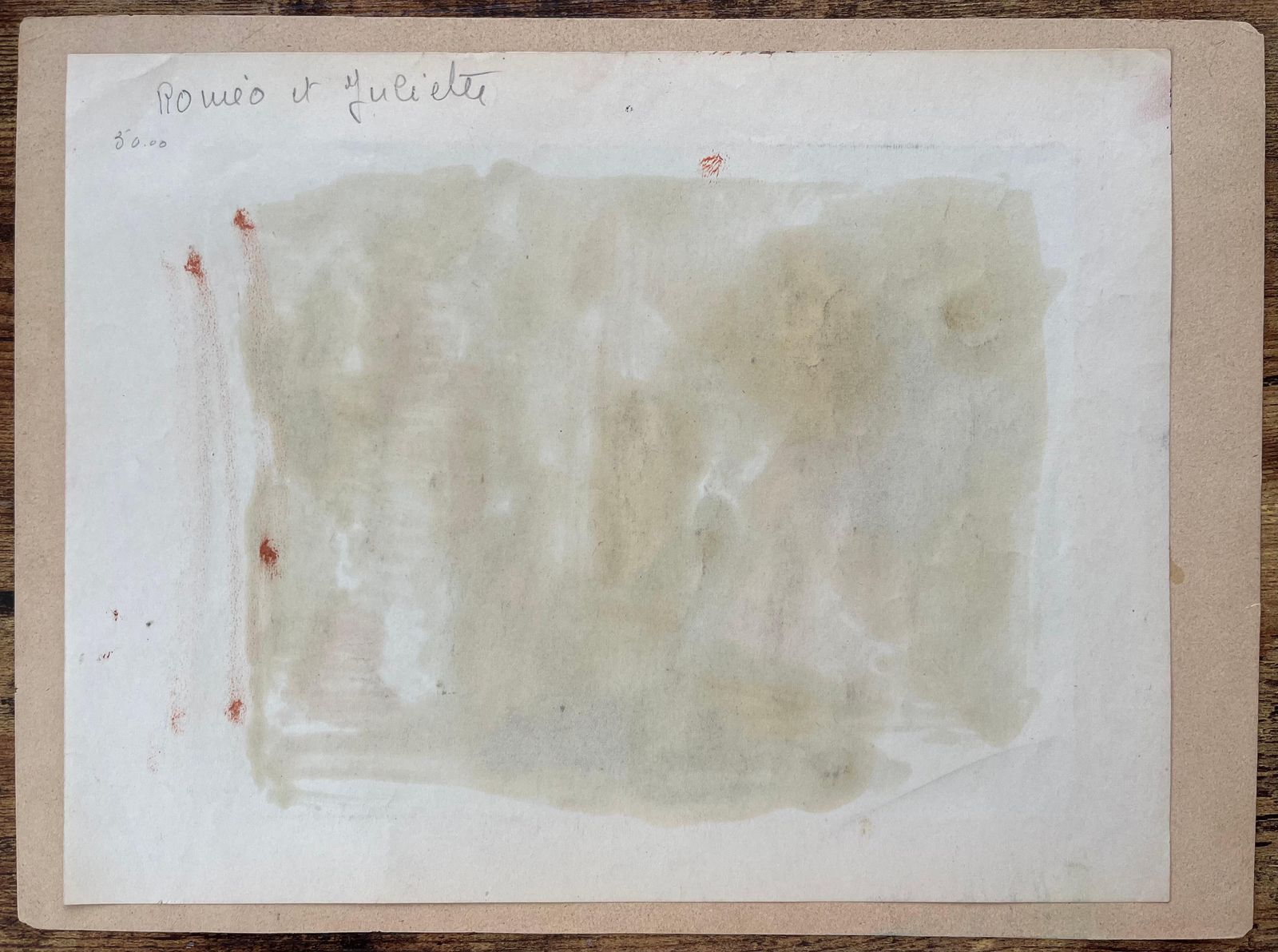 Anne Marie Migette Perardromeo And Juliette Dramatic Abstract Painting In Rich Mixed Media photo vintage
