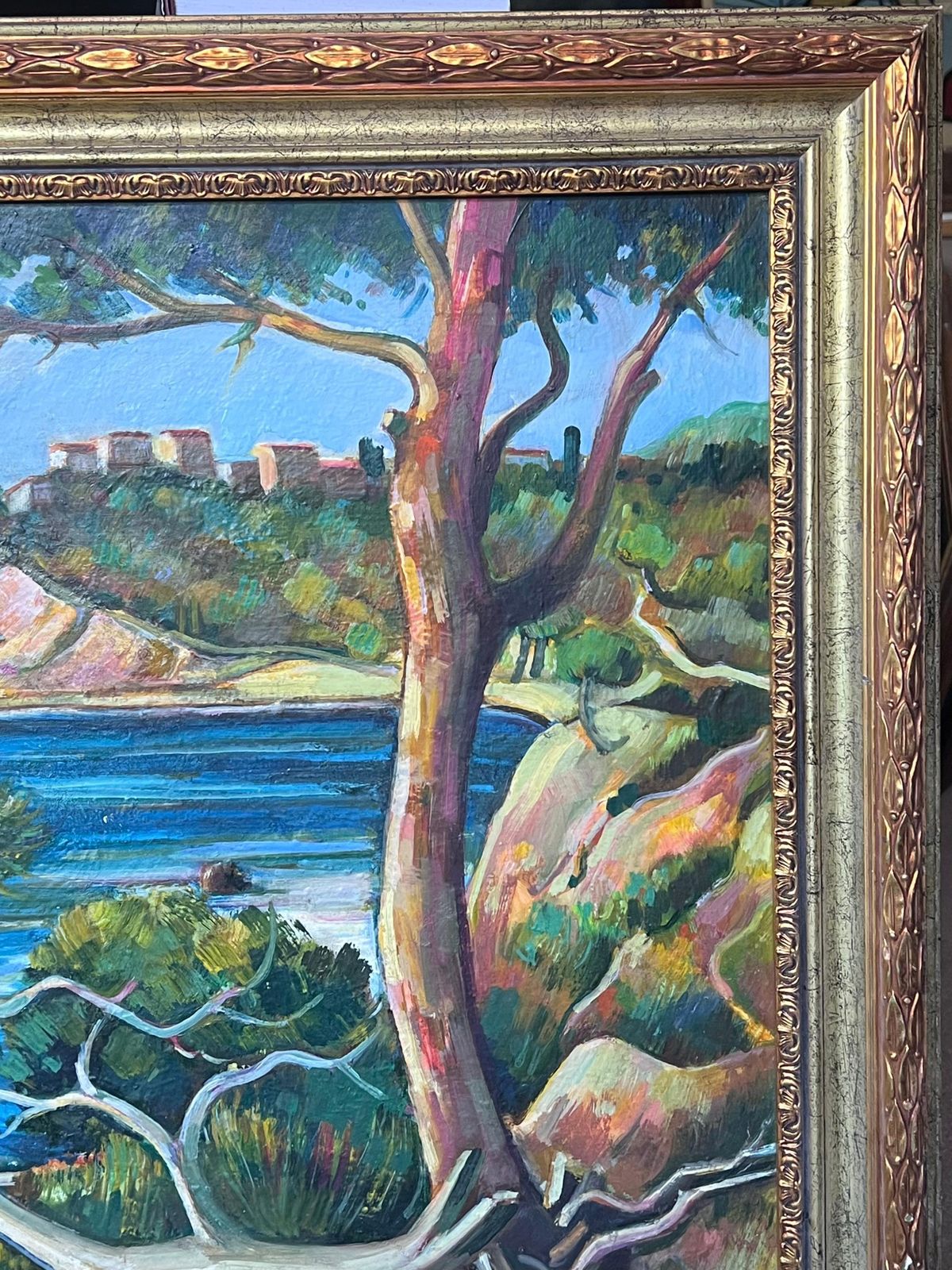 Max Toutaincôte D'azur Blue Sea Coastal 20th Century French Post Impressionist Oil Painting photo vinterior