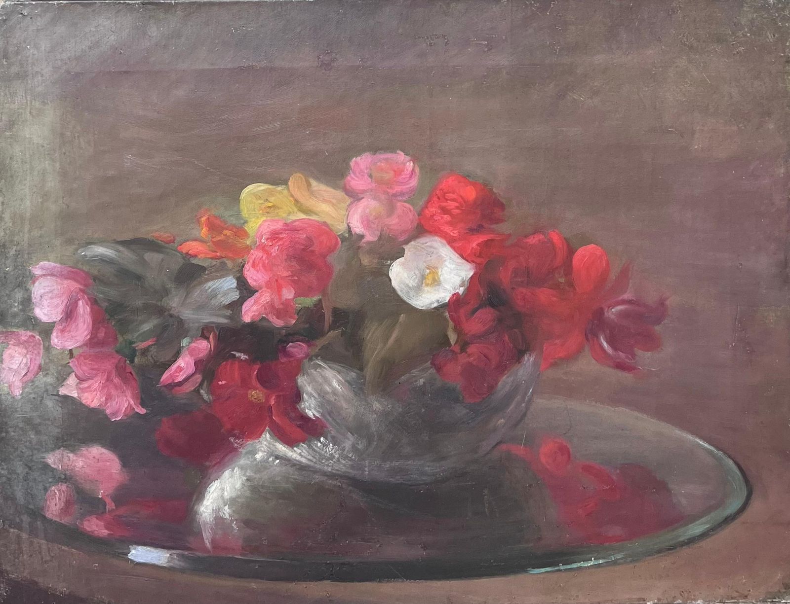 French School1900's French Impressionist Oil On Canvas Pretty Flowers Still Life Natural1900