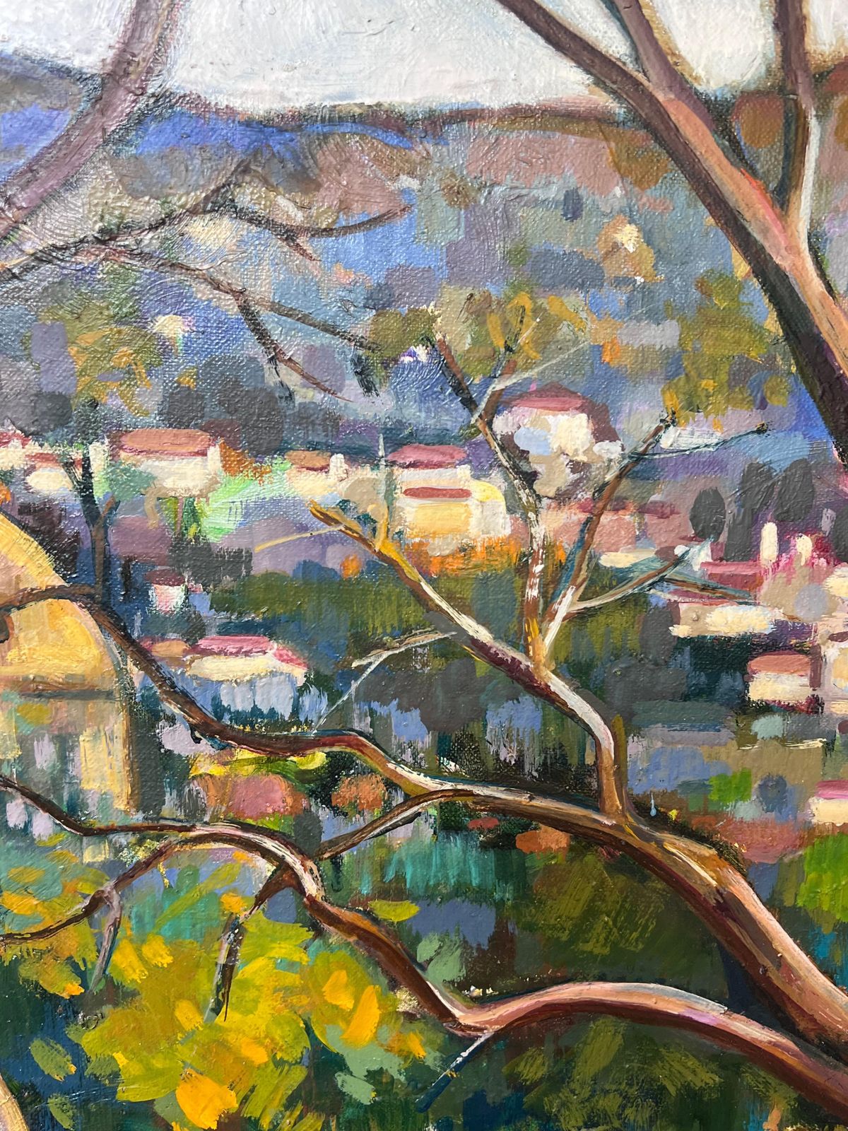 Max Toutainprovencal Coastal Garden Terrace Huge 20th Century French Impressionist Painting photo for sale