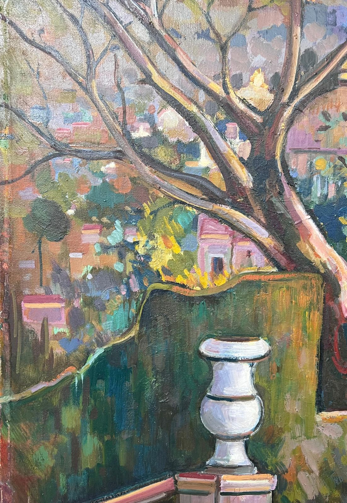 Max Toutainprovencal Coastal Garden Terrace Huge 20th Century French Impressionist Painting photo buy