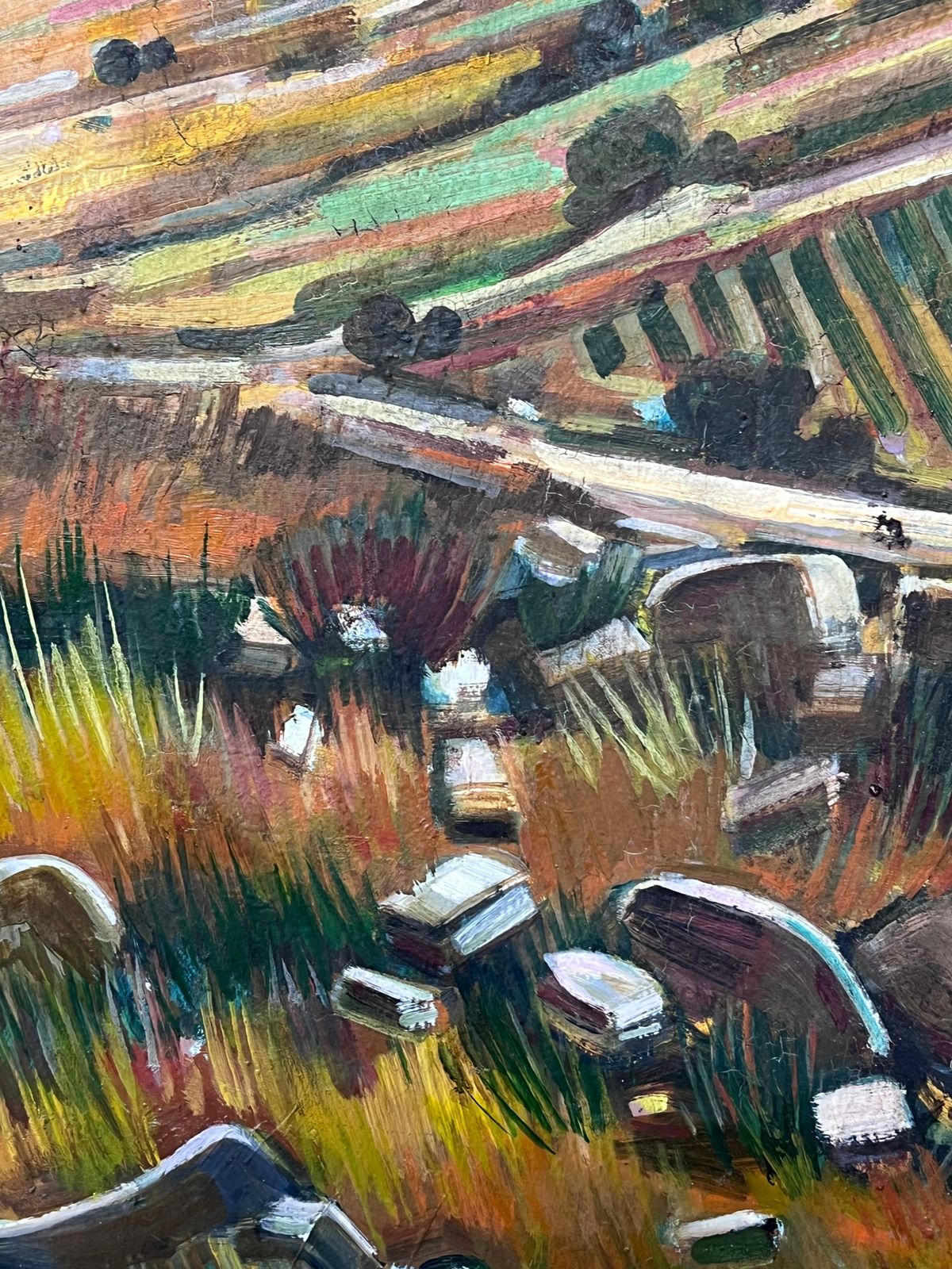 Max Toutainprovencal Hill Perched Town 20th Century French Post Impressionist Oil Painting photo 1218.0
