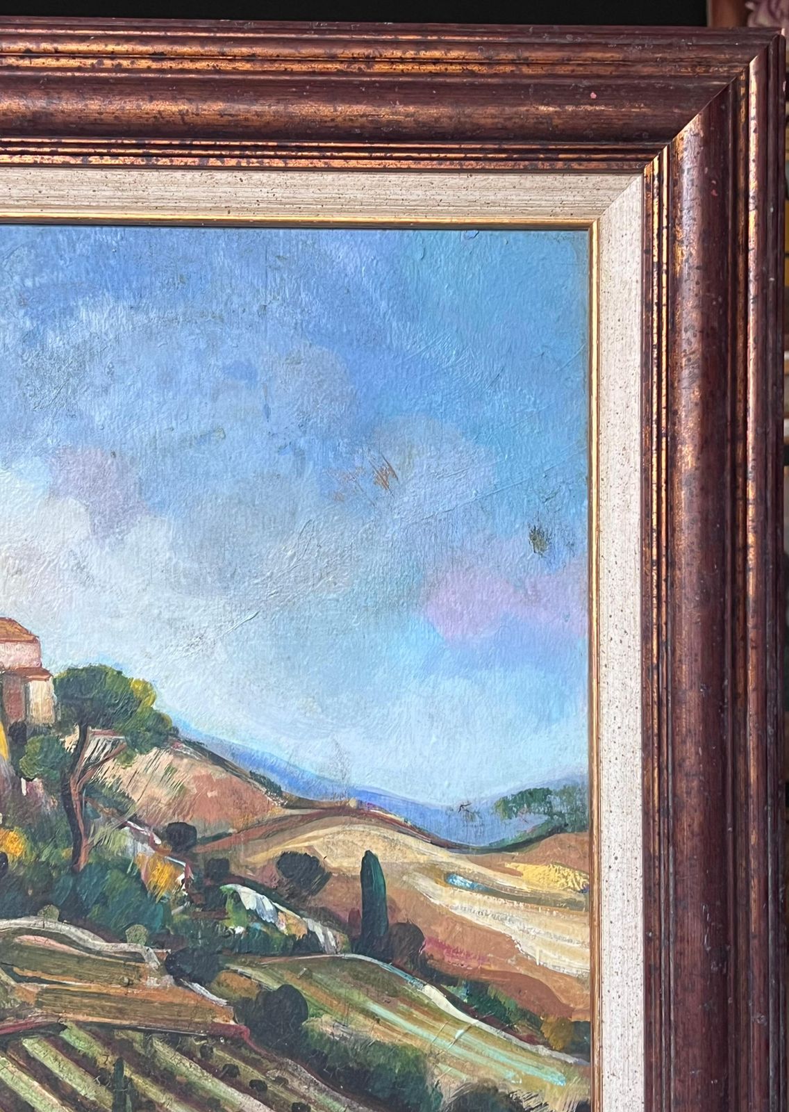 Art Max Toutainprovencal Hill Perched Town 20th Century French Post Impressionist Oil Painting photo