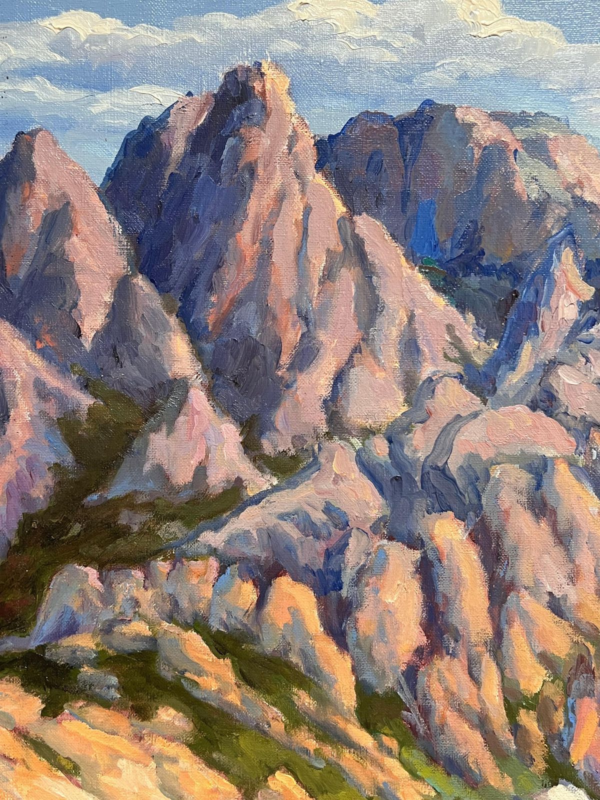 Georges Bordonovefrench Impressionist Oil Painting Bright And Colourful Towering Peaks And Valley photo vinterior