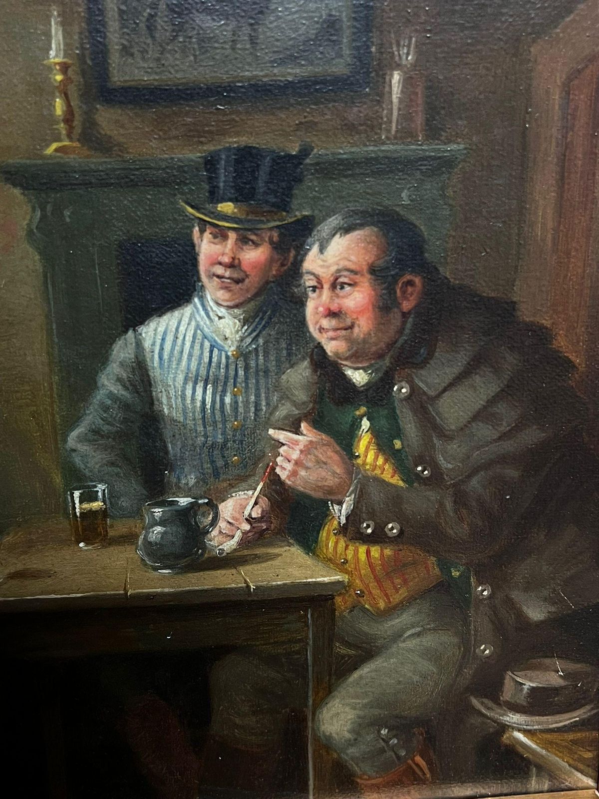 Alexander Austen (1859 1924)victorian Tavern Scene Three Gentlemen In Conversation Over Drinks Oil Painting photo Art