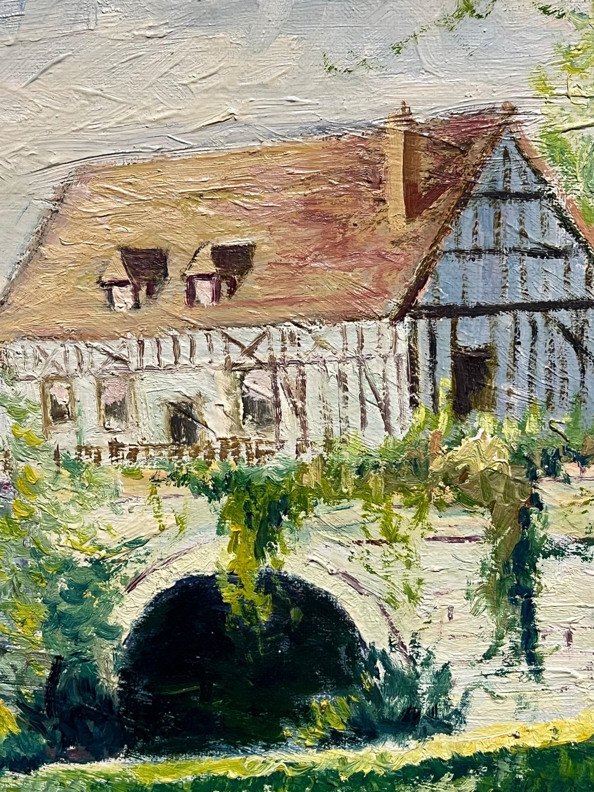 photo for sale French Schooltranquil Normandy River Seine Landscape At Vernon Near Giverny Impressionist Oil1991