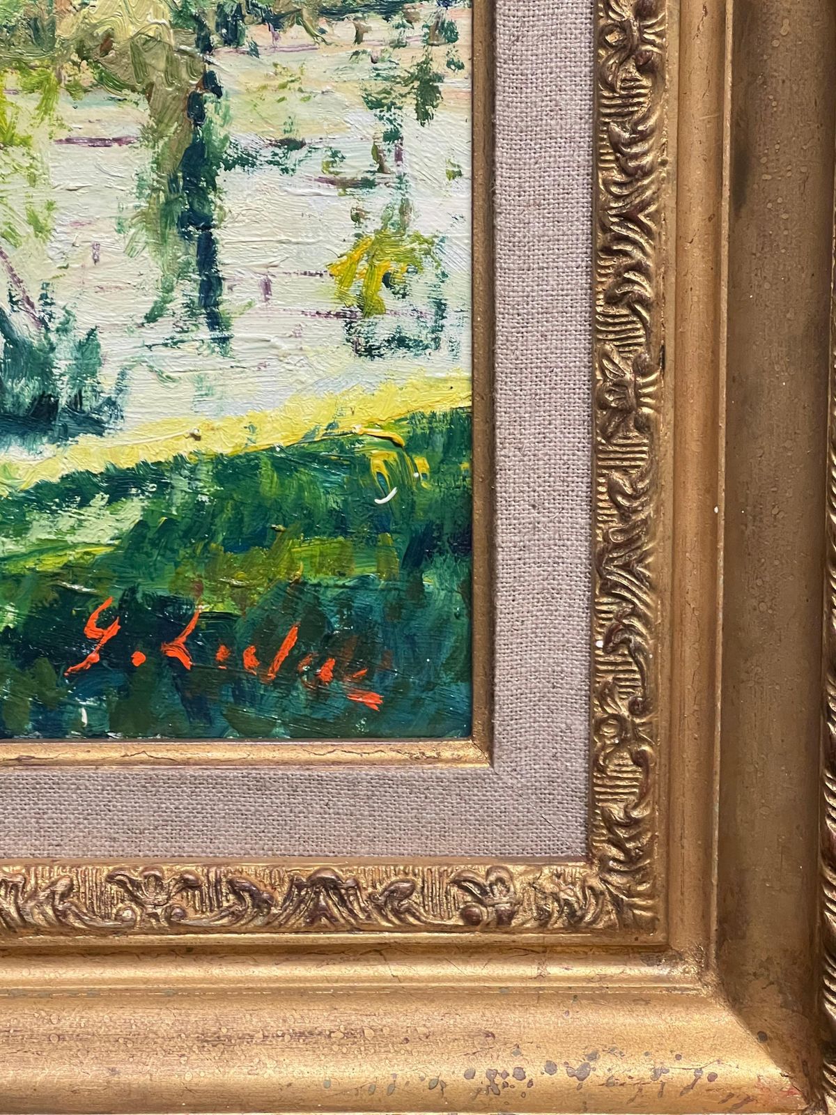 photo vinterior French Schooltranquil Normandy River Seine Landscape At Vernon Near Giverny Impressionist Oil1991