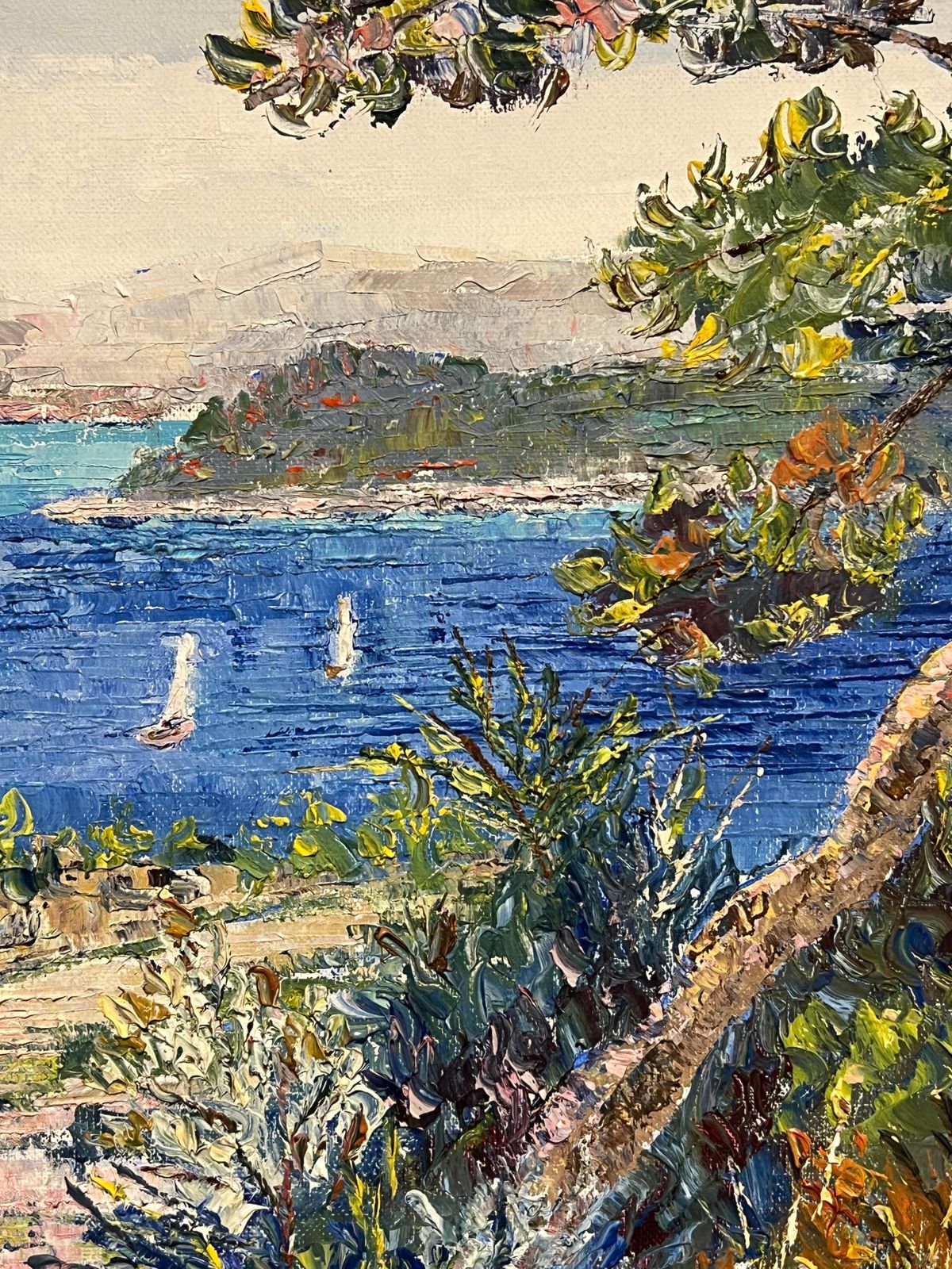 French Schoolvillefranche France Mediterranean Coastal View Rocky Path Bright Blue Frame photo buy