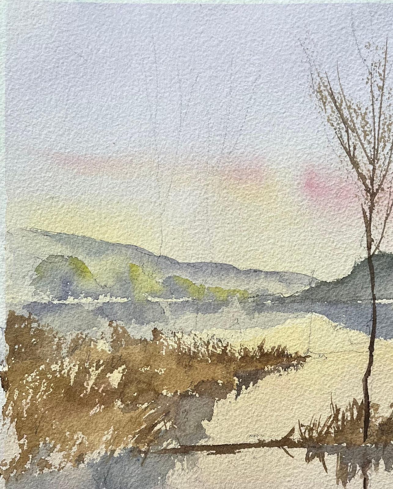 Anthony Averybritish Impressionist Watercolor Of A Tranquil Lakeside Scene At Sunset photo vinterior
