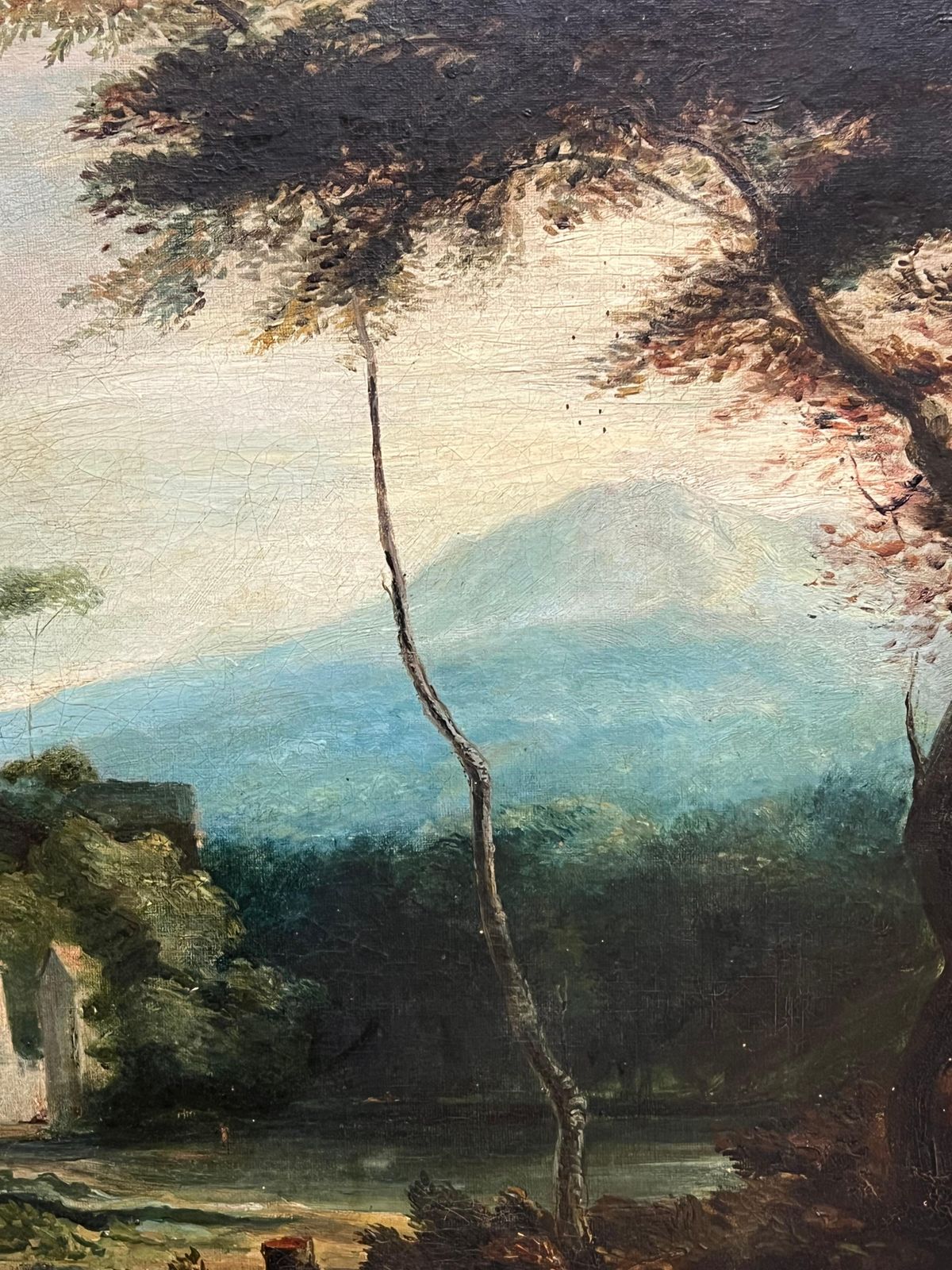 photo furniture English Old Master Oil Antique English Grand Tour Old Master Oil Figures  Classical Arcadian Landscape