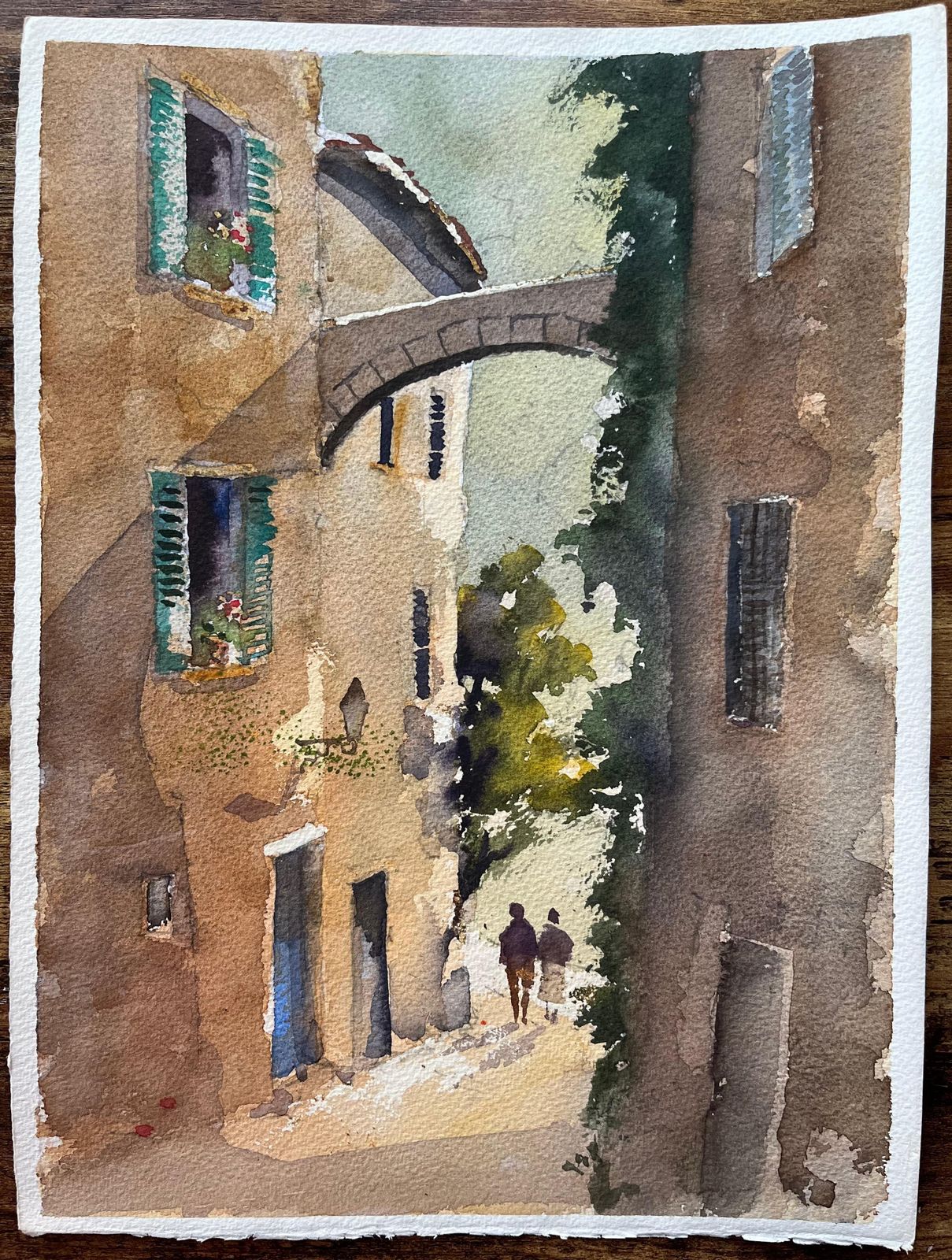 Anthony Averybritish Impressionist Watercolor Of A Quaint Archway And Alley photo furniture
