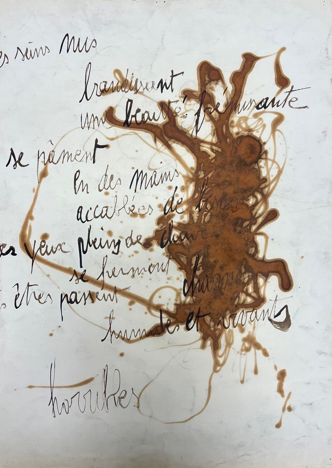 Claude Lagoucheoriginal 1970's French Abstract Composition With Thick Organic Linesc. 1970's photo buy
