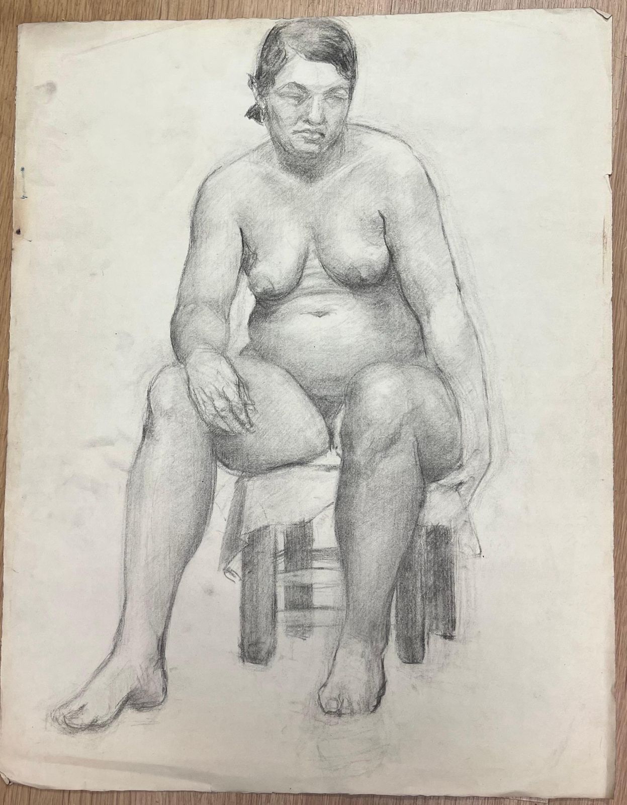 Josine Vignonmid Century French Study Of A Seated Nude Woman1945 photo furniture