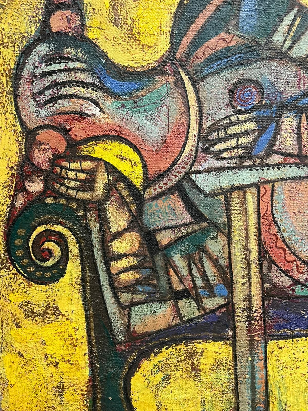 photo for sale European Artisthuge Contemporary Painting Abstract Mythical Figures In A Surrealist Composition1999