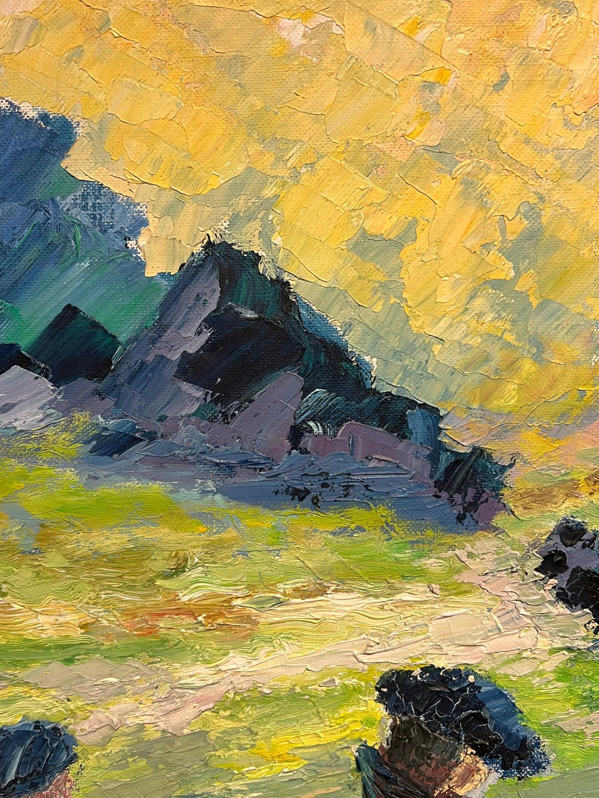 J.Bredecheshepherds At Sunrise Large 1970's French Post Impressionist Oil Painting1970's photo Art