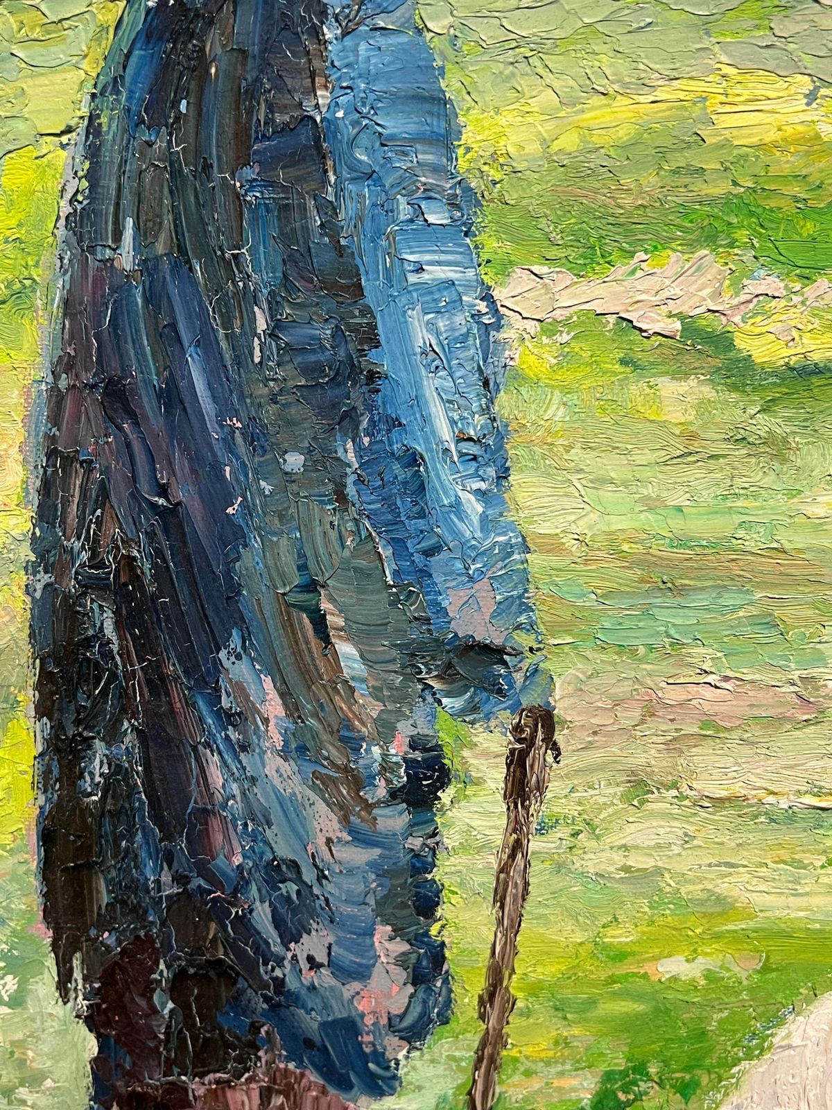 Art J.Bredecheshepherds At Sunrise Large 1970's French Post Impressionist Oil Painting1970's photo