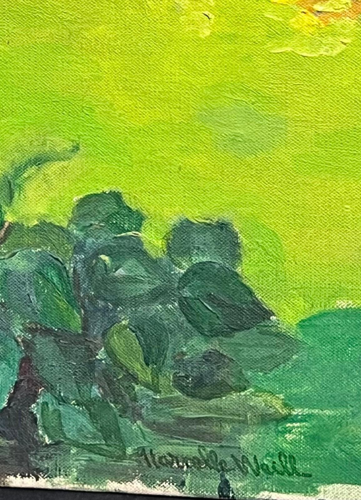 Marcelle Weill1950's French Post Impressionist Oil Painting Of A Colorful Floral Garden photo buy