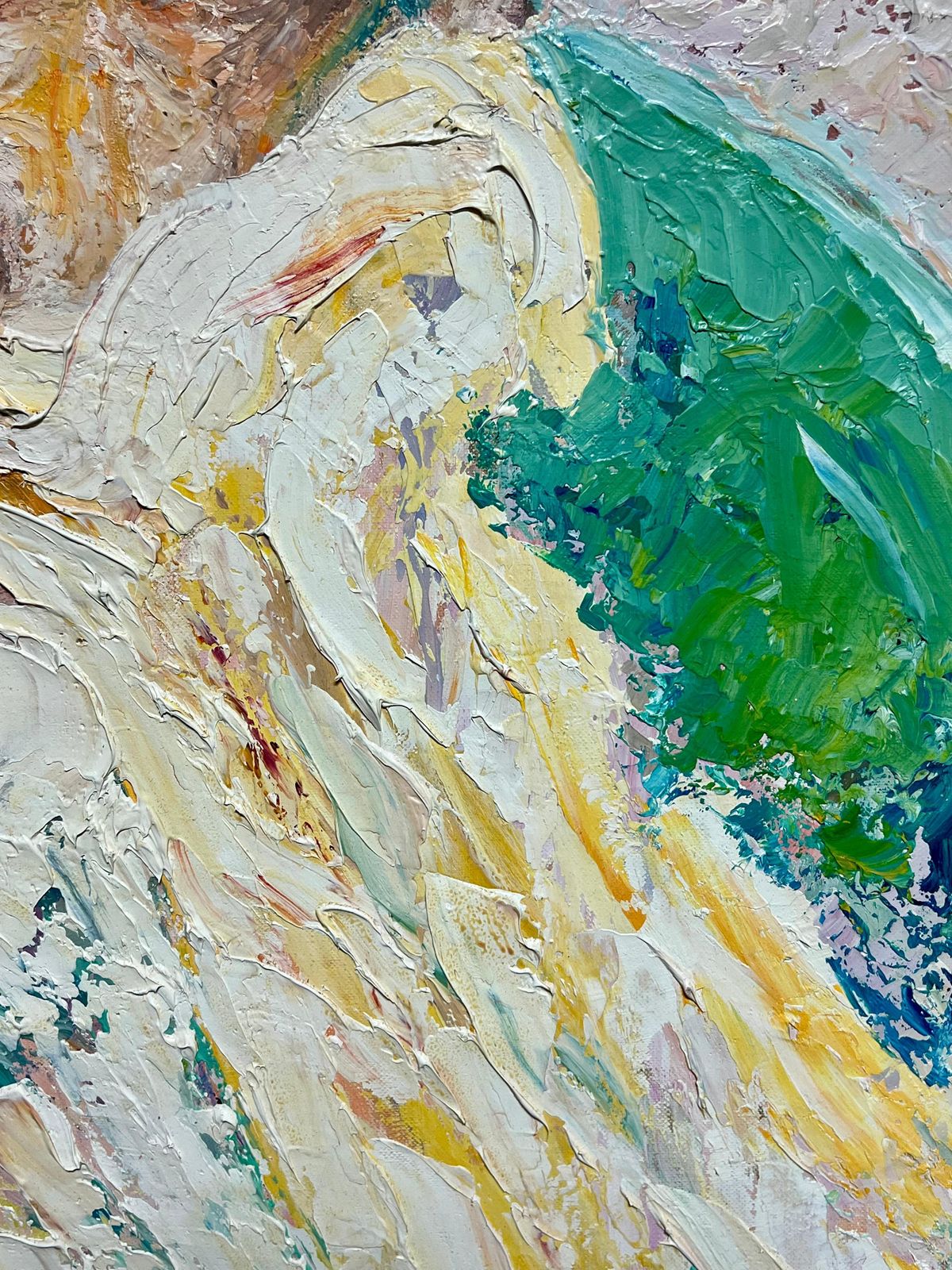 French School1970's French Post Impressionist Reclining Nude Thick Impasto Oil Painting1970's photo 690.0
