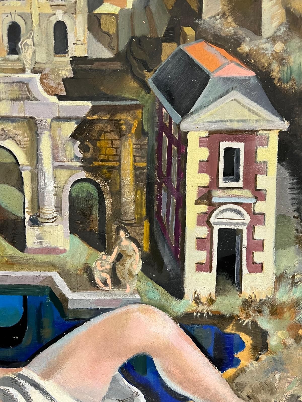 photo furniture French Schoolhuge 1950's French Nude Venus In Classical Architectural Dreamscape Mythical1950's