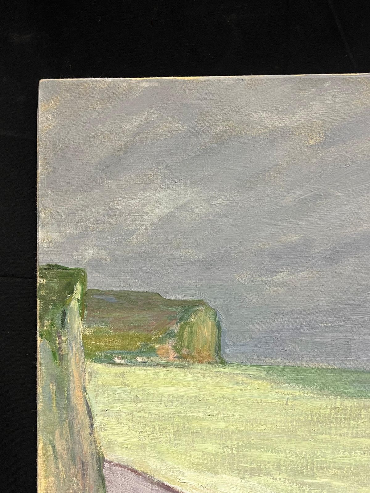 Guy Pichonnormandy Beachfront Scene With Green Sea And Dramatic Sky French Oil Painting2000 photo vintage
