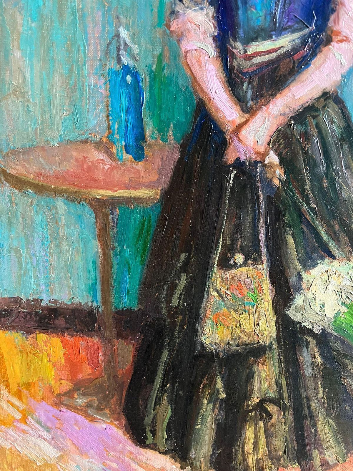 Pio Santinifine French Impressionist Oil Painting Portrait Elegant Lady With Parasol photo 1223.0