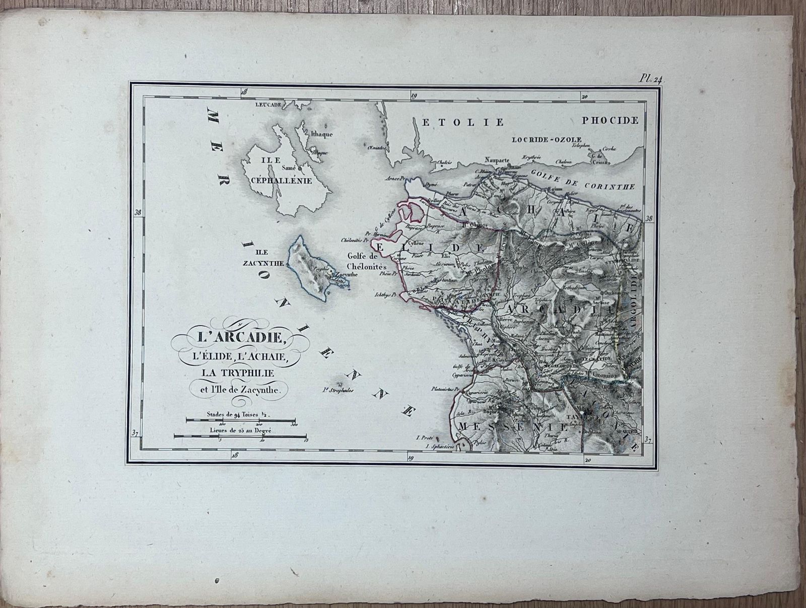French Schoolcollection Of Six Antique Engravings Of Ancient Greek Regions And Territories19th Century photo furniture