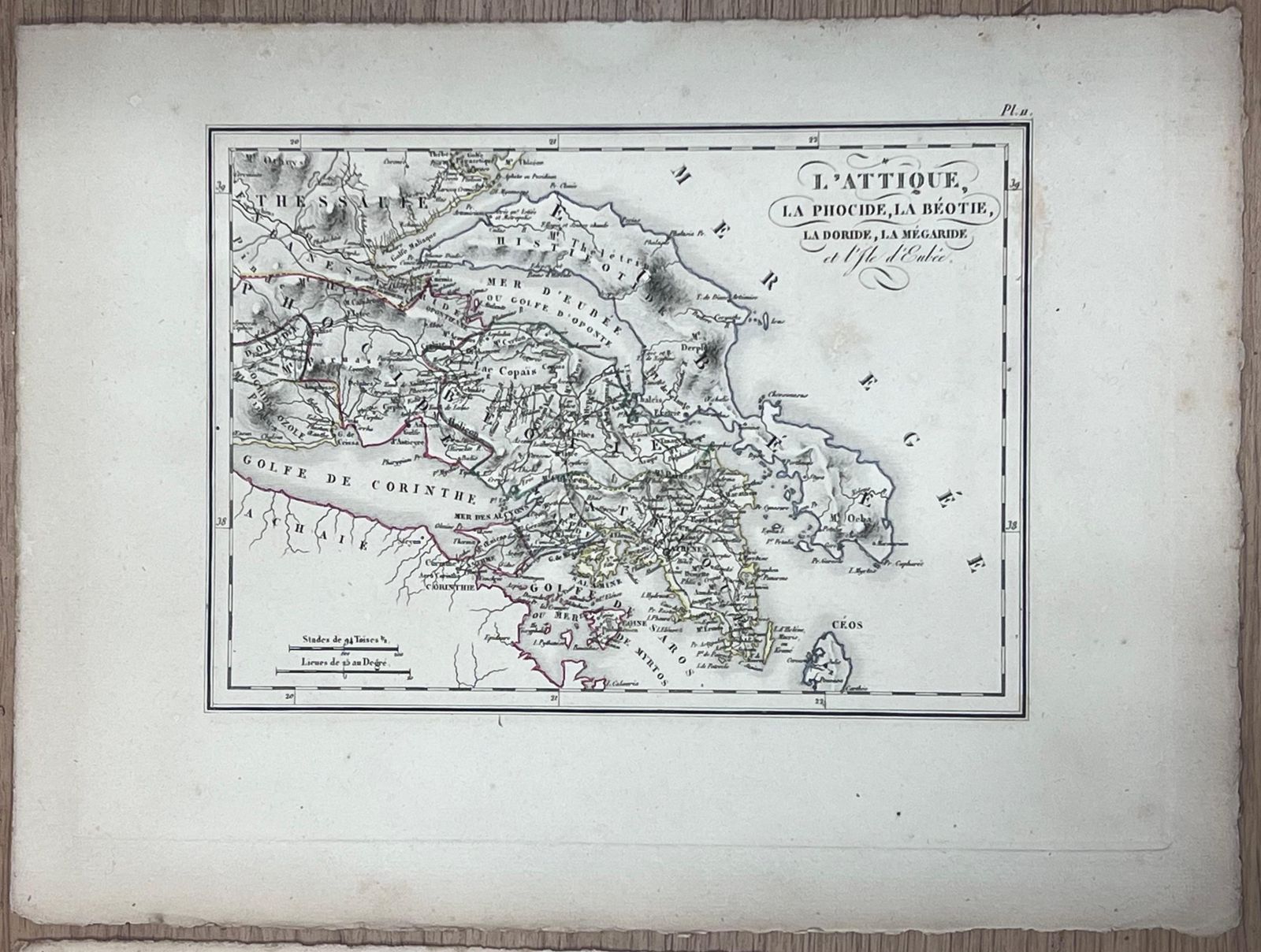 French Schoolcollection Of Six Antique Engravings Of Ancient Greek Regions And Territories19th Century photo for sale