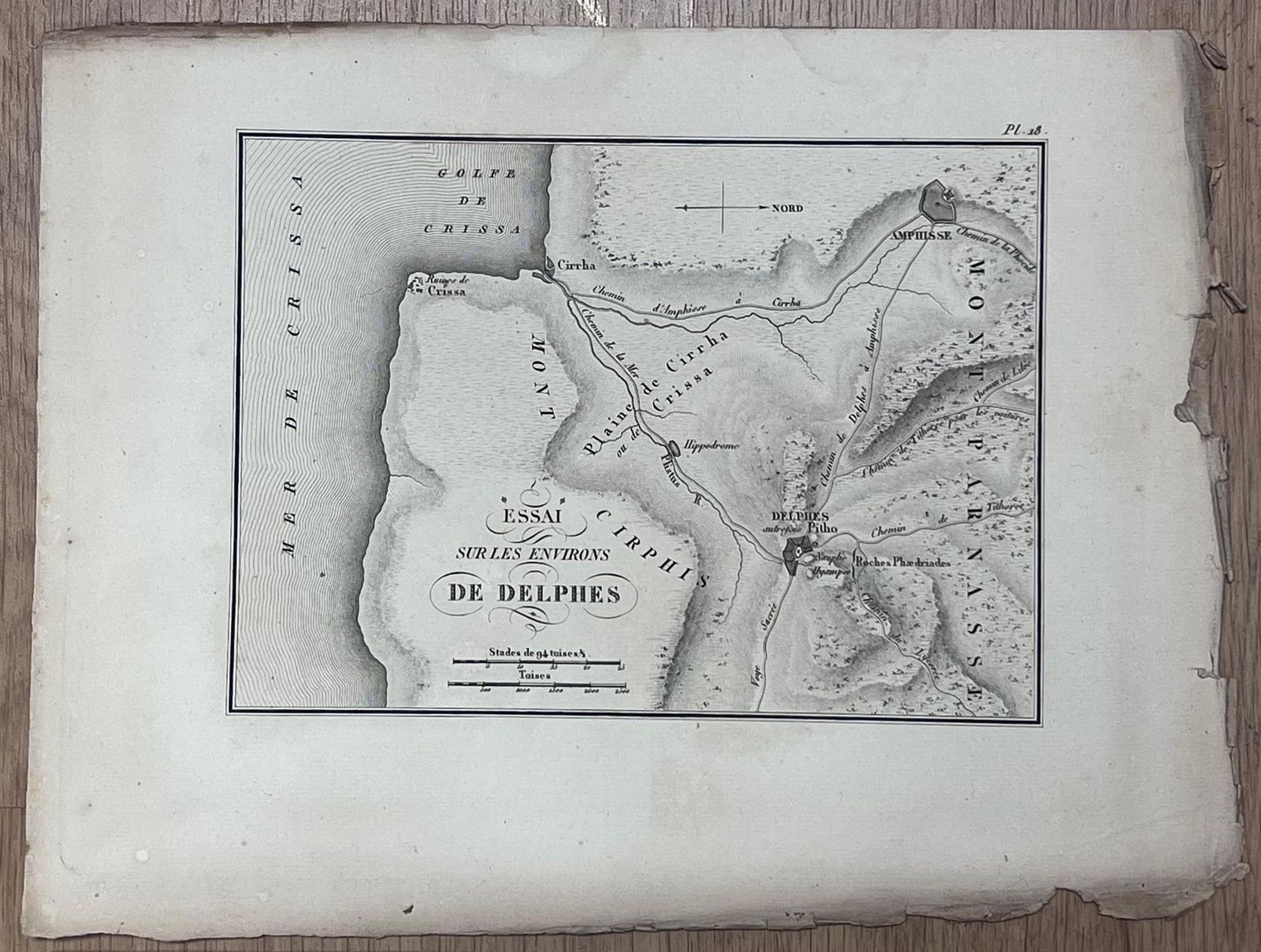 French Schoolset Of Six Antique Engravings Historical Plans Maps Of Ancient Greek Cities photo for sale