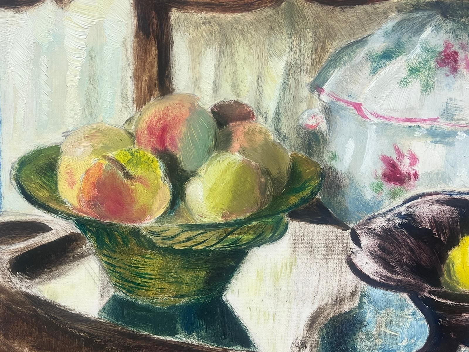 Josine Vignon1950s French Charming Still Life Of Fruit And China On A Shelved Display1950s photo Art