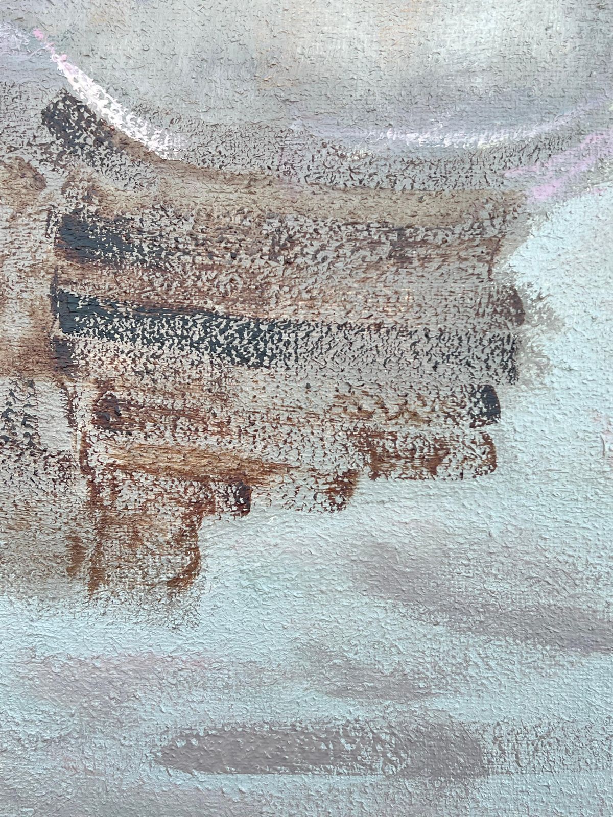 Gilbert Pelissierfrench 20th Century Abstract Painting Seascape At Grey Whispers Of Soft Hue photo buy